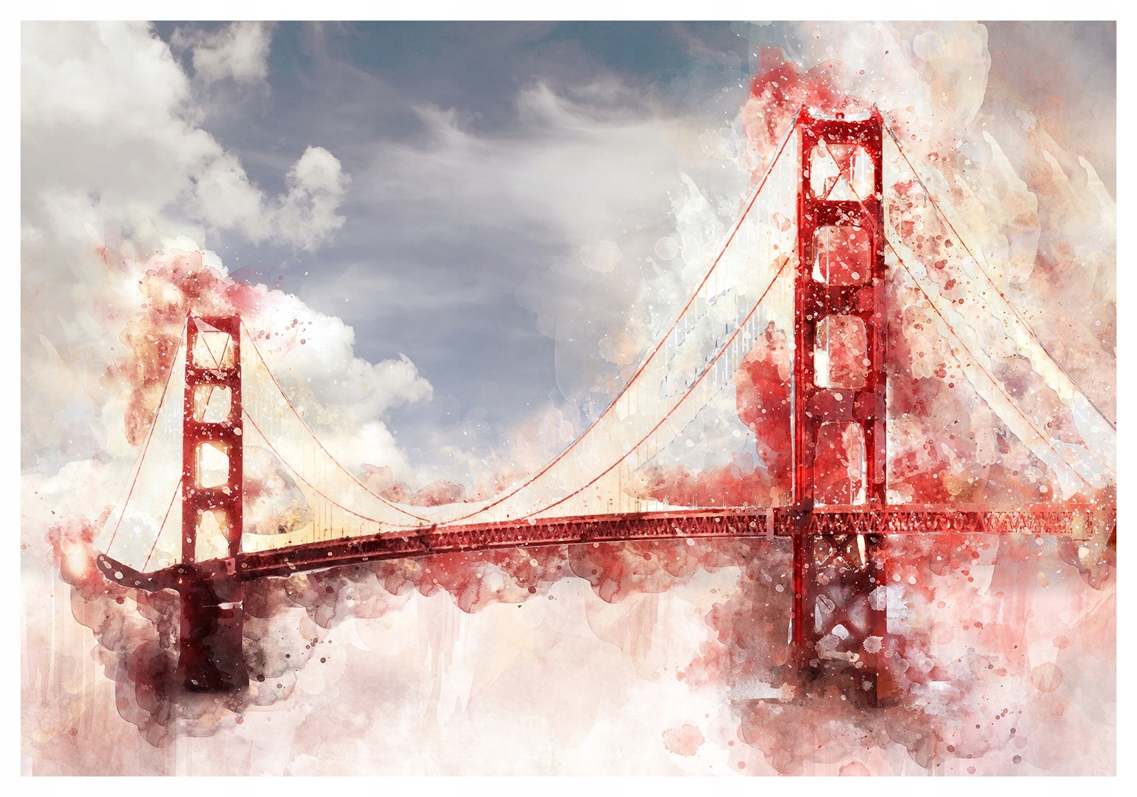 Fototapeta Most Golden Gate akvarelová vinylová 254x184 lepidlo