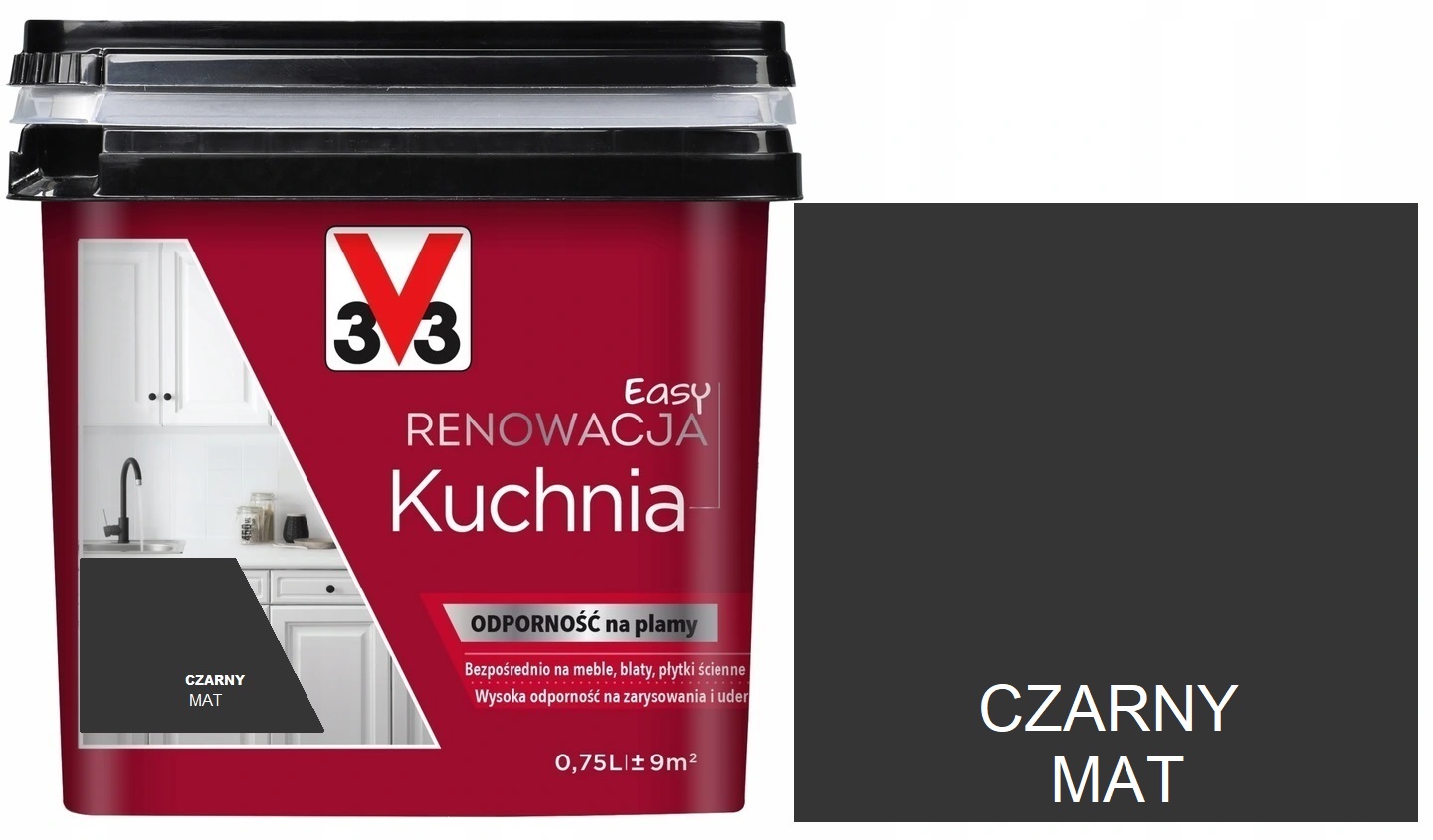 V33 Farba Renowacja Meble Kuchenne Czarny 750ml