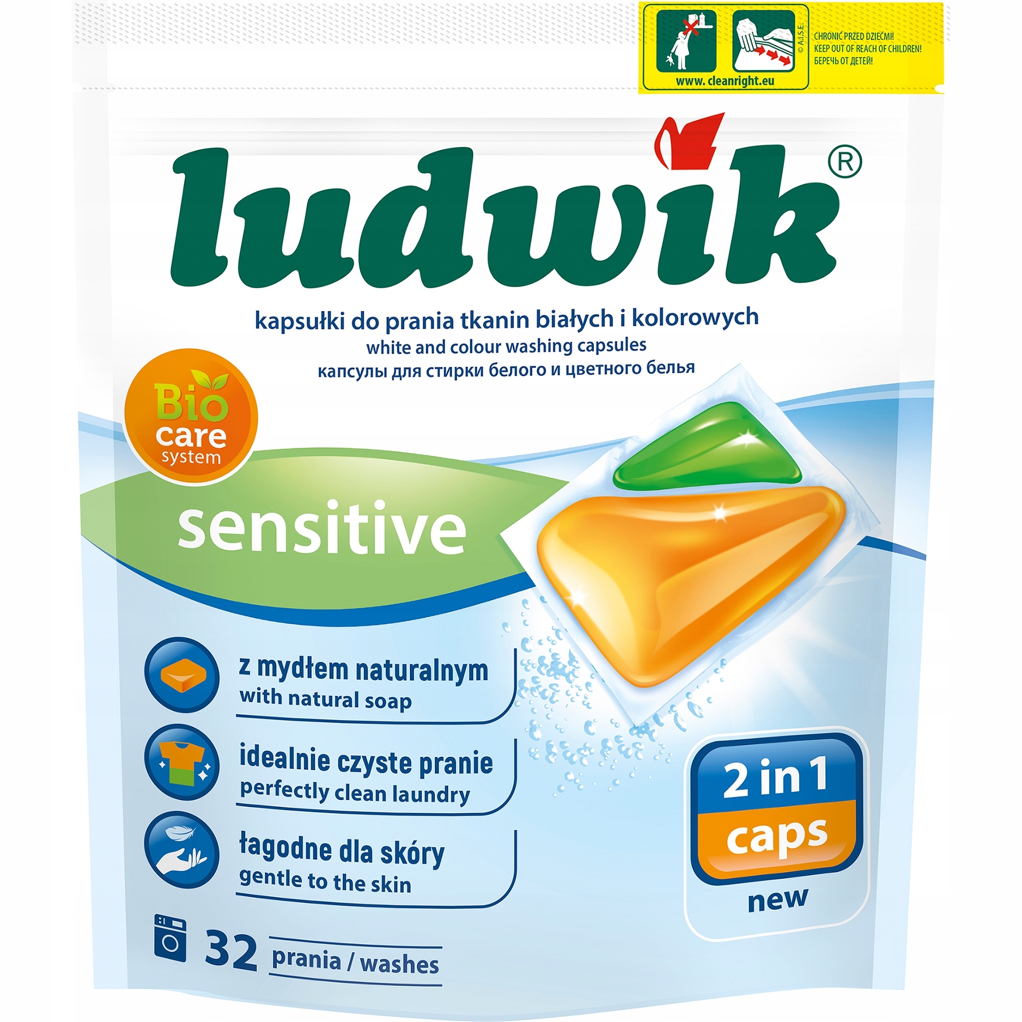 

Ludwik Kapsułki Do Prania Sensitive 2W1 32SZT