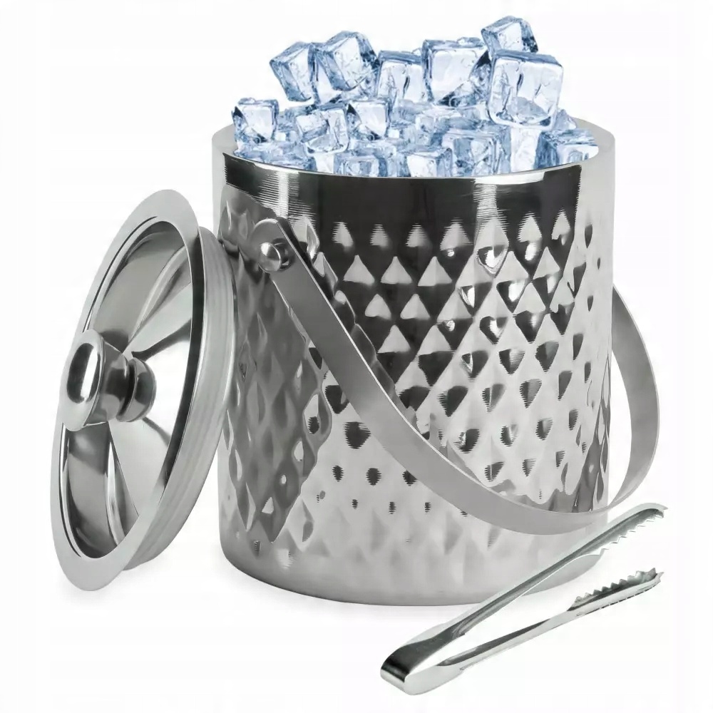 

Wiaderko do lodu, stal 1,5L szczypce