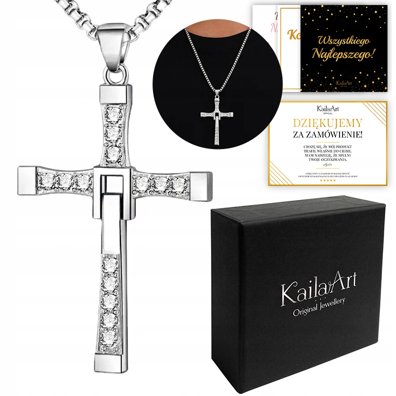 Vin Diesel Tortový Náhrdelník S Křížem, Stříbrný, Rychlý A Zběsilý Kříž