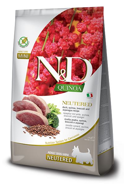 Levně Farmina suché krmivo N&d Dog Quinoa Neutered Duck mini 800g