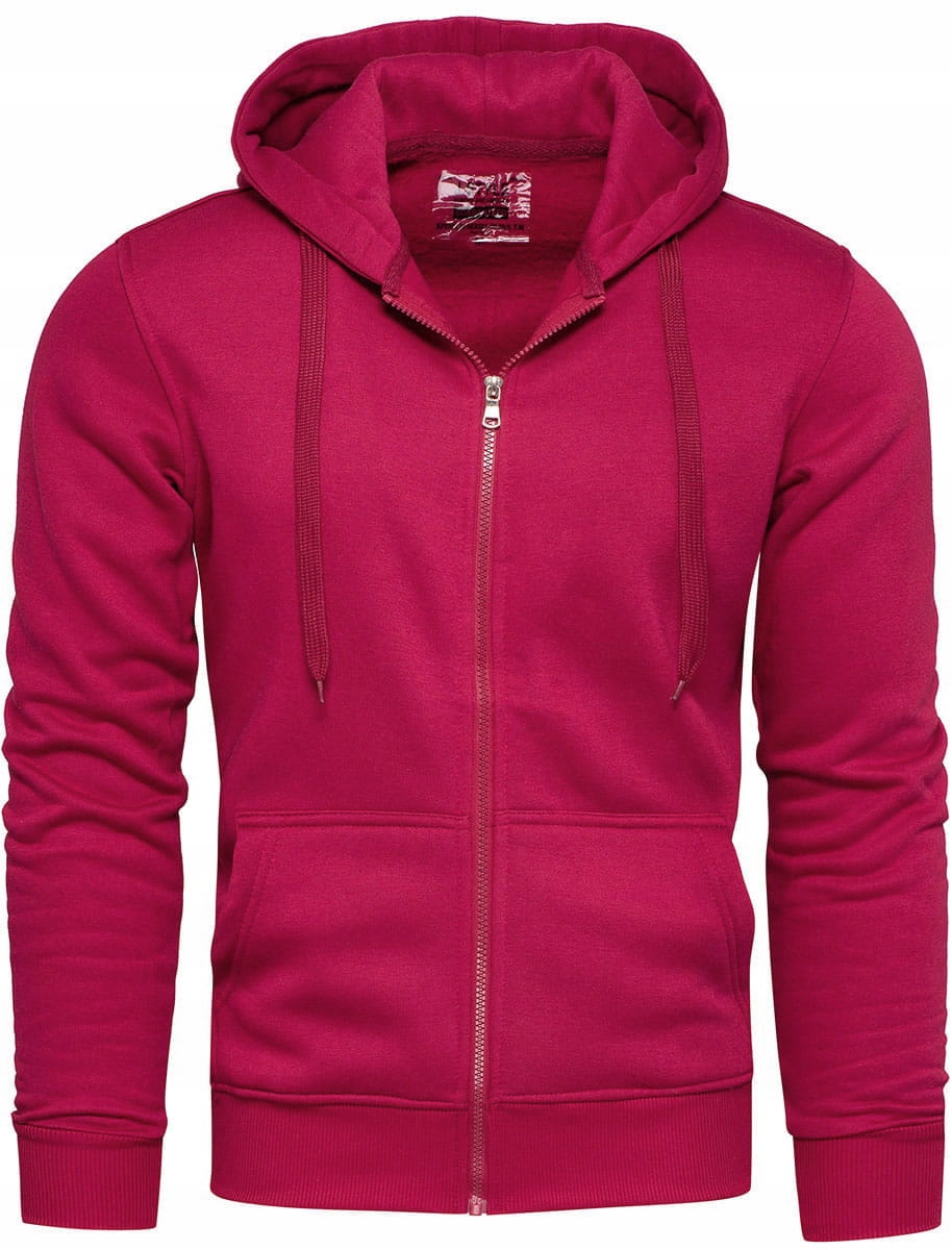 BLUZA MĘSKA OCIEPLANA ROZPINANA Z KAPTUREM CZERWONA rozmiar XL