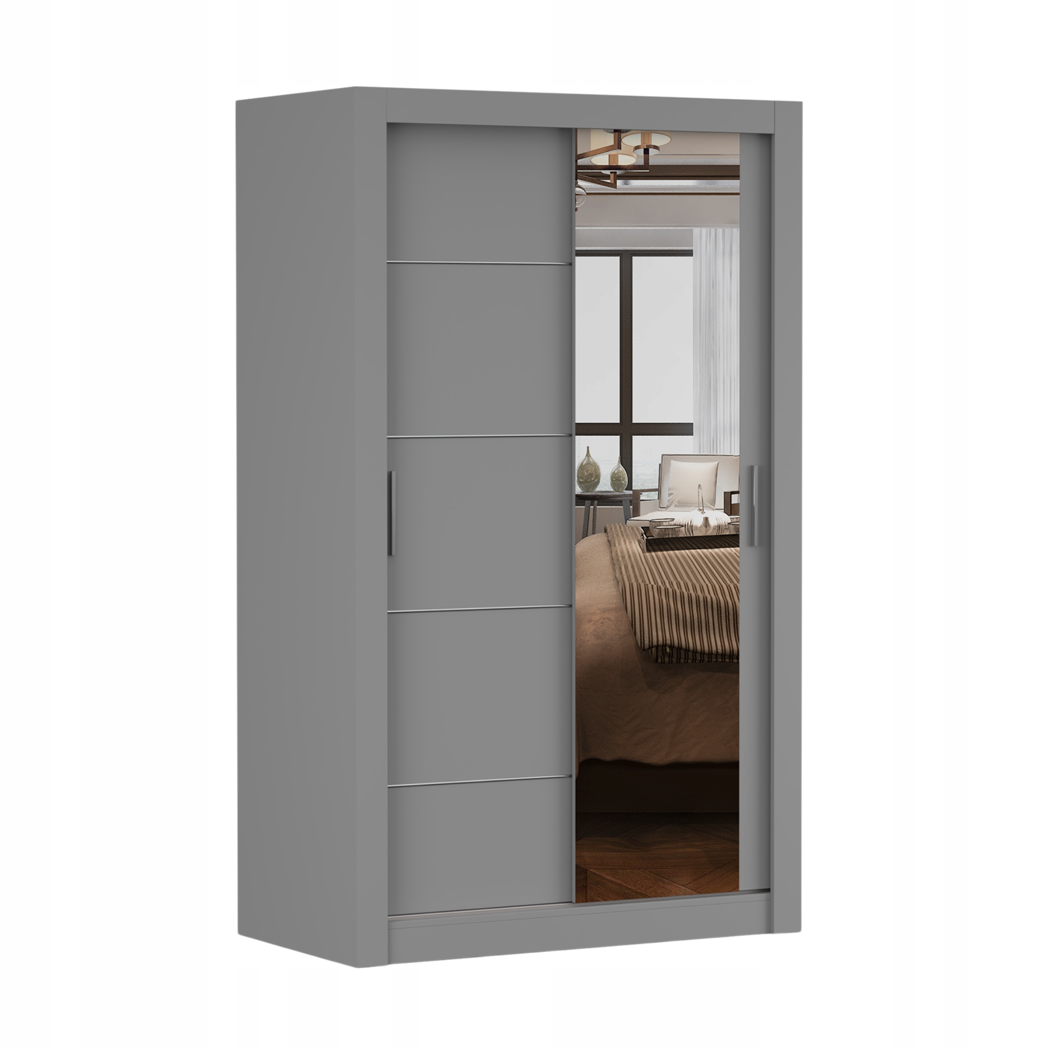 Skříň Lyon 120x64 Šedá/šedá+zrcadlo police prostorná Výrobce