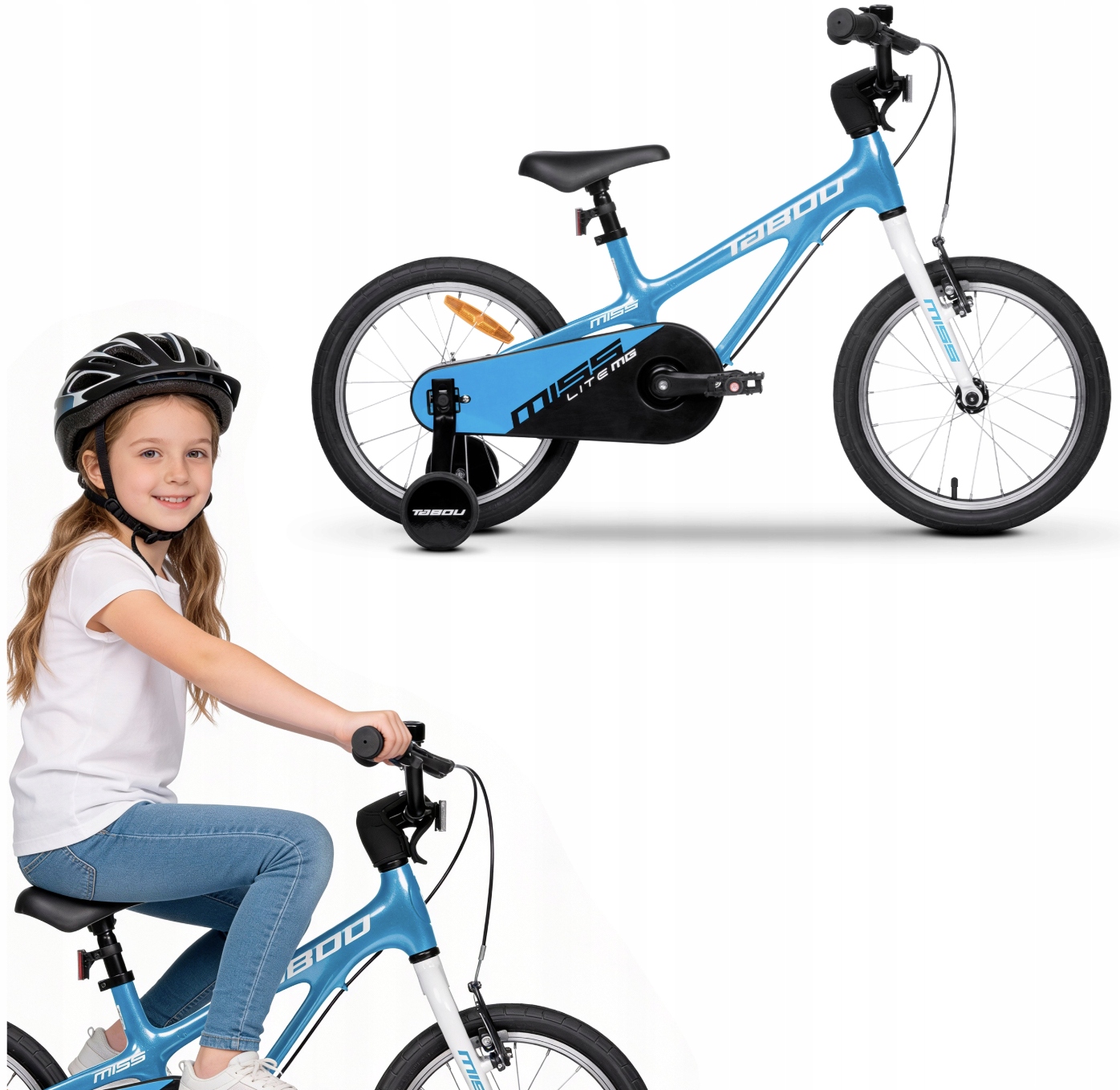 Rower Dziecięcy Rowerek 14 Cali Dla Dziecka Lekki Koła Boczne Niebieski