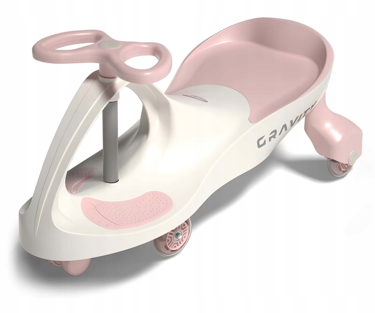 Jeździk Grawitacyjny Gravity Kremowo- różowy Koła Led 3+ Milly Mally