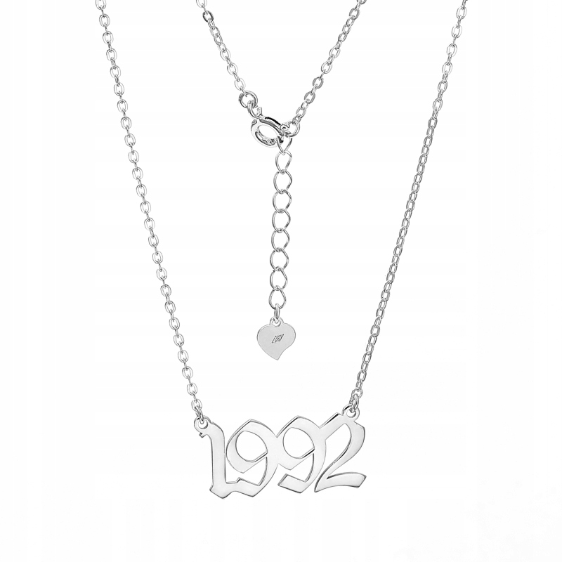 Stříbrný náhrdelník Ag 925 s datem narození 1992