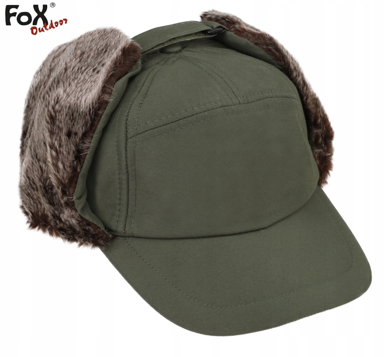 CZAPKA USZATKA ZIMOWA MĘSKA FOX TRAPPER OLIVE Kolor zielony