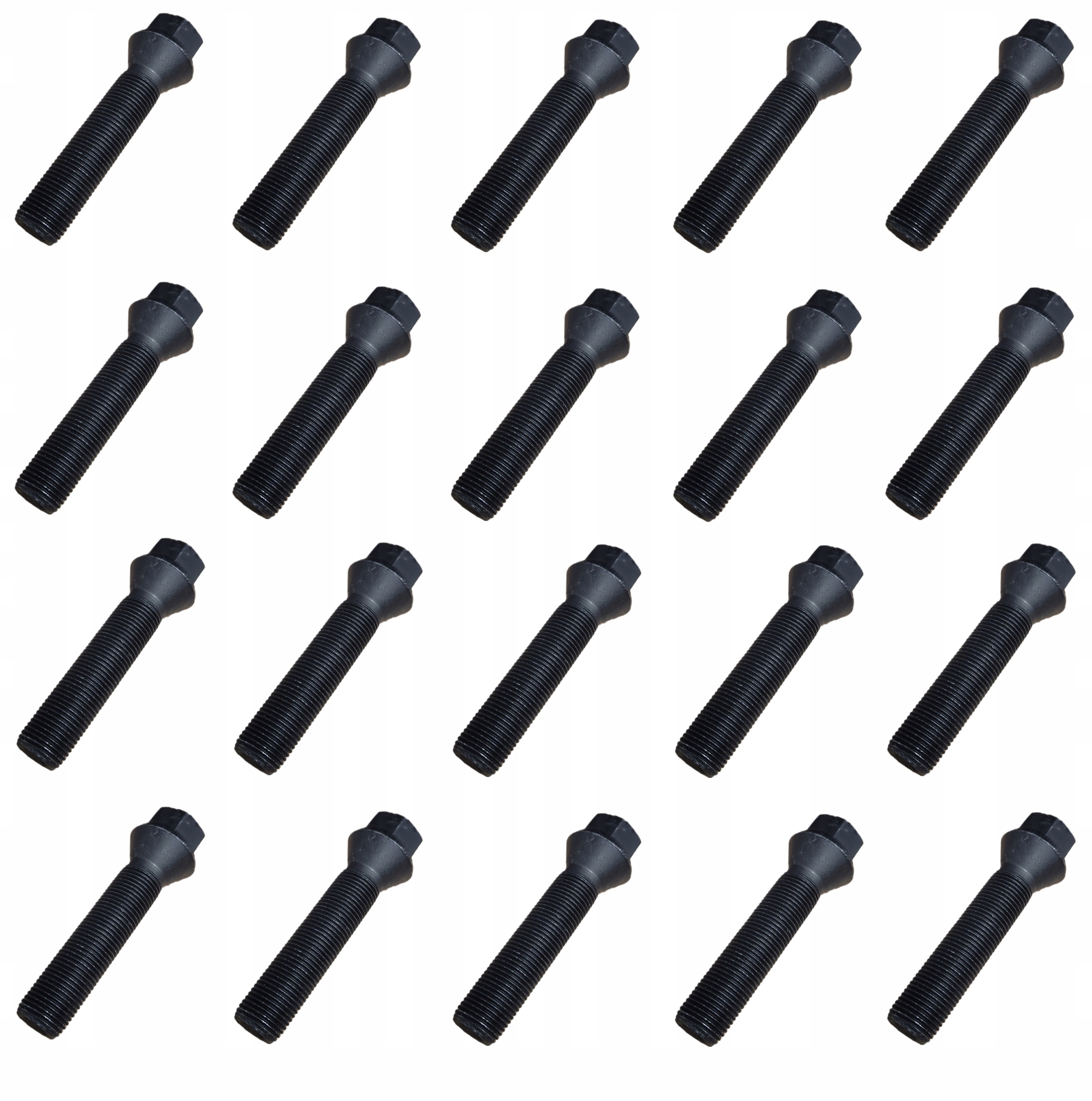 Černé šrouby 14x1,25 60 mm Kužel Mini F R Bmw F G Toyota Supra V 20 Ks