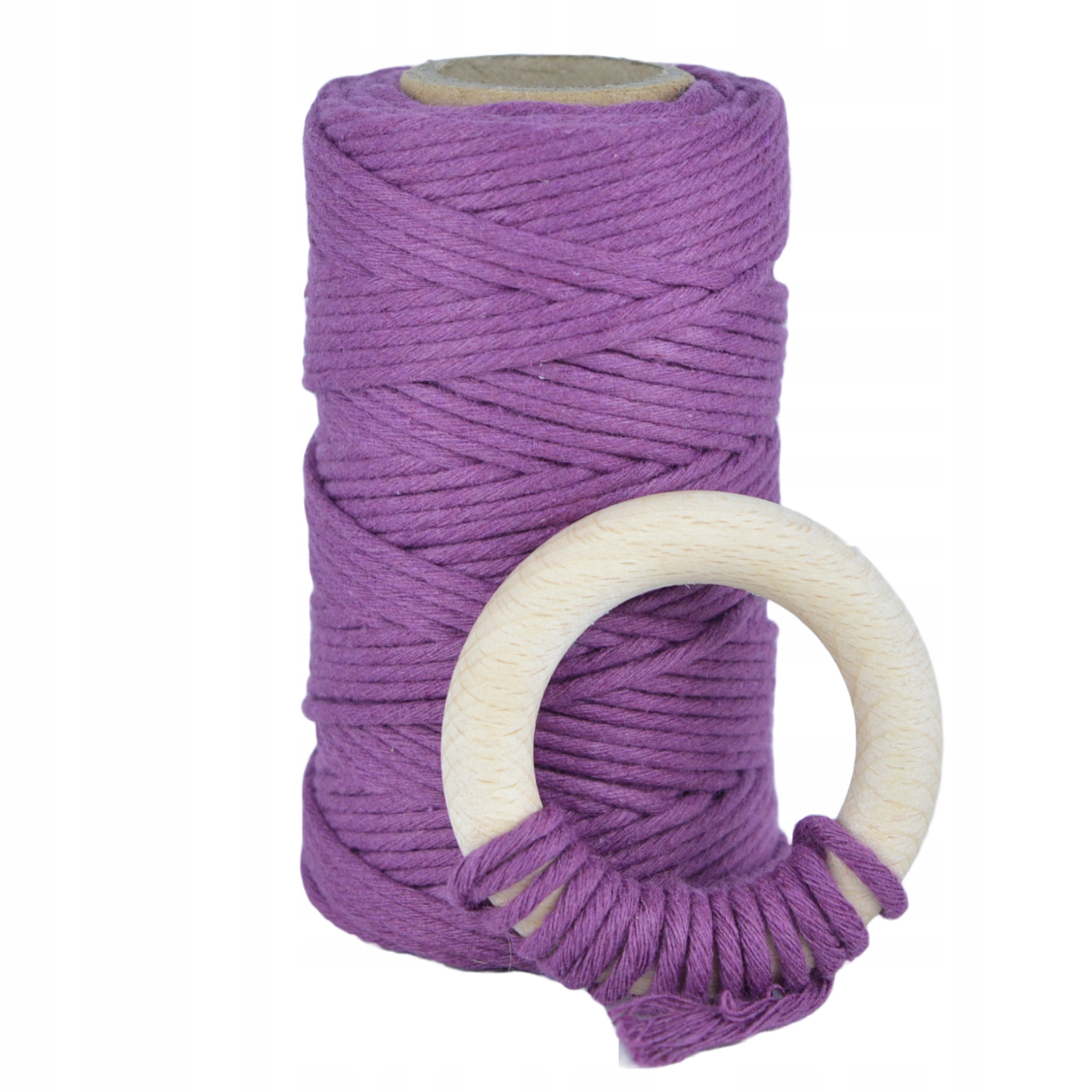 Sznurek bawełniany skręcany 2mm 60m śliwkowy