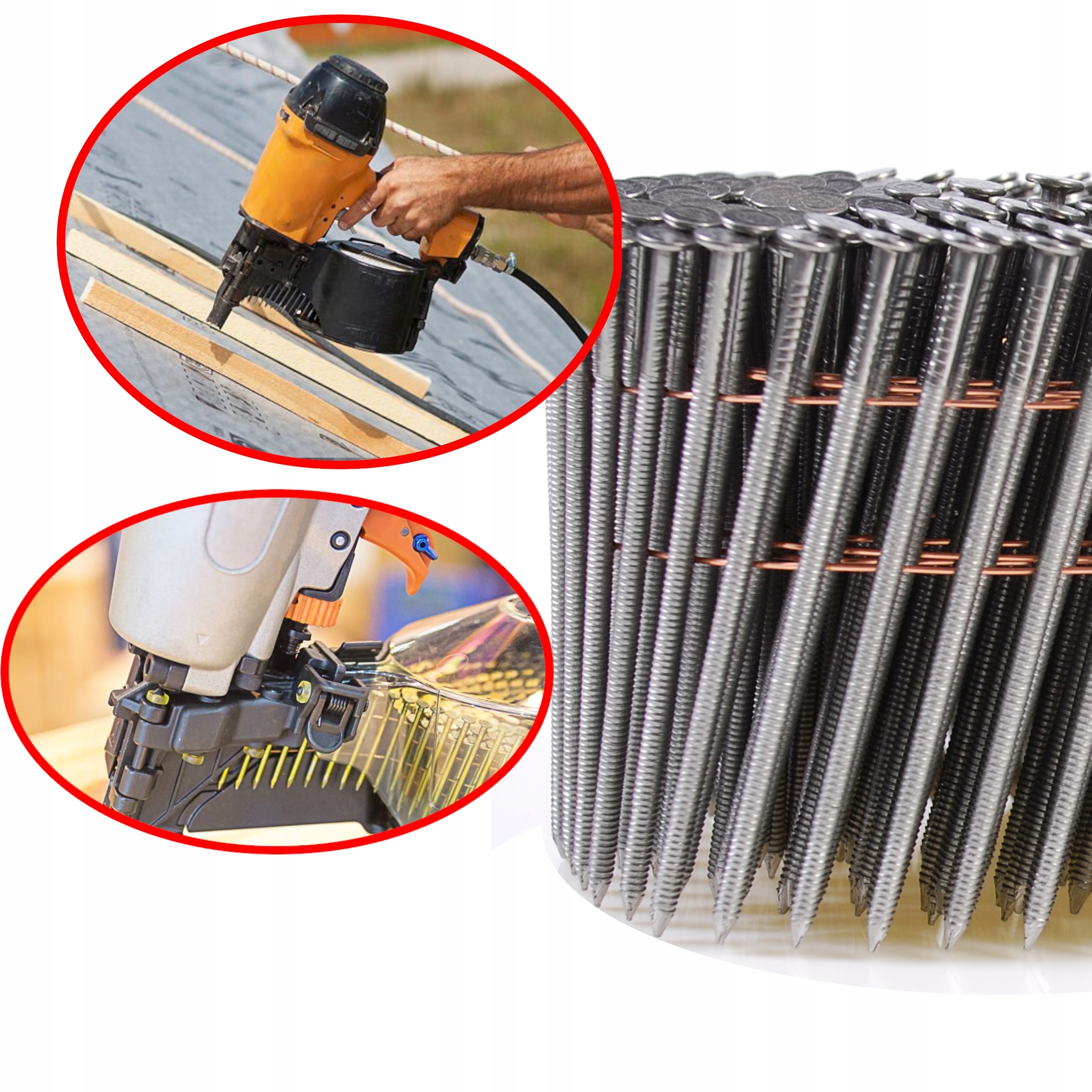 Gwoździe do gwoździarki bębnowe 3,1/70 R 4800szt. Waga produktu z opakowaniem jednostkowym 19.48 kg