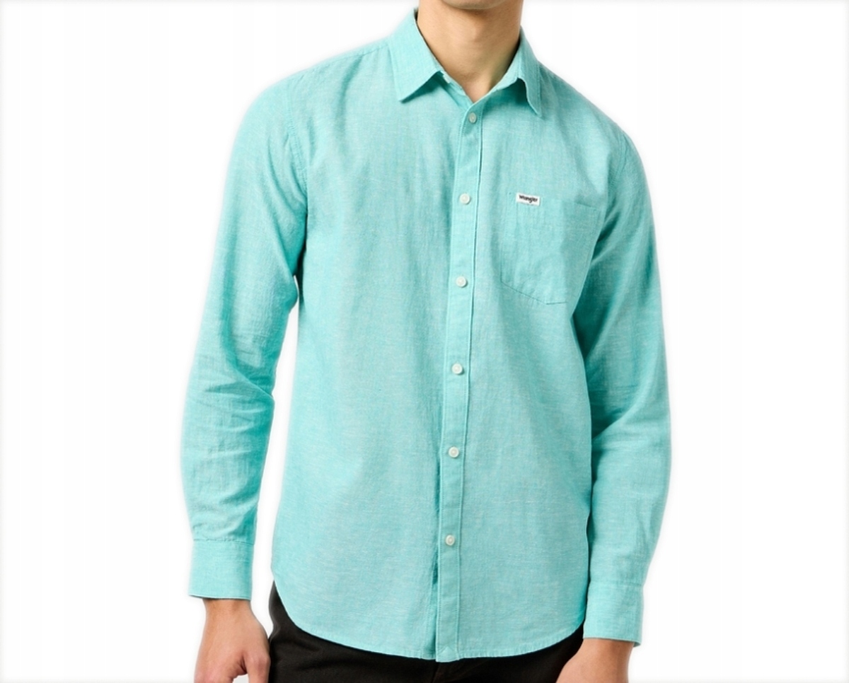 Pánská košile Wrangler lněná 1 Pkt Shirt Latigo Bay 3XL