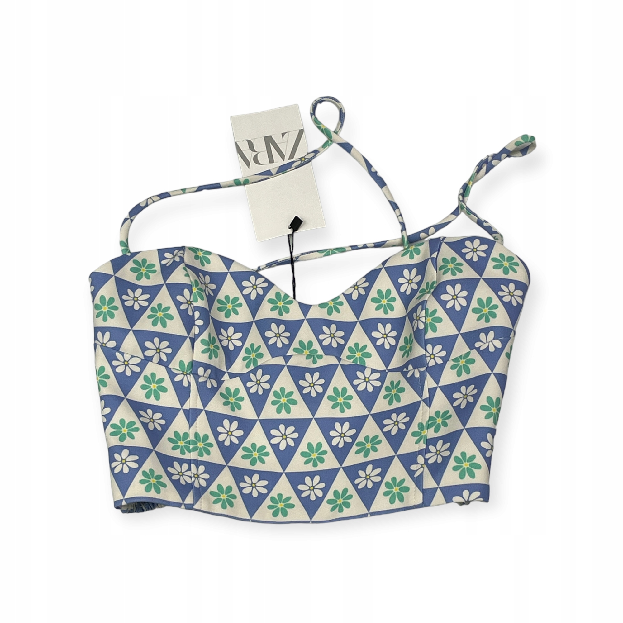 Dámský top s ramínky, květiny, vícebarevný Zara Xs