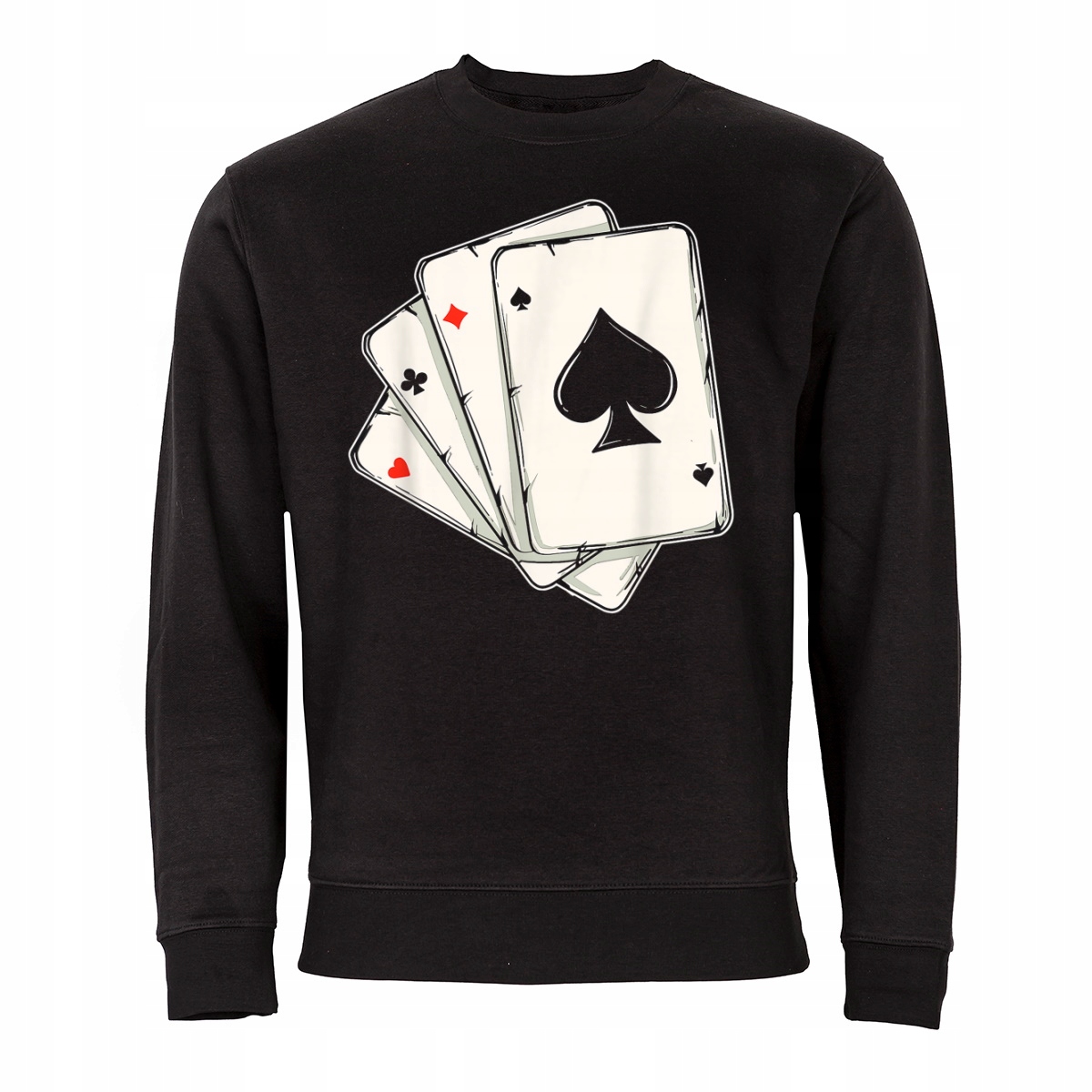 Pánská Černá Mikina Poker Texas Holdem Barvy