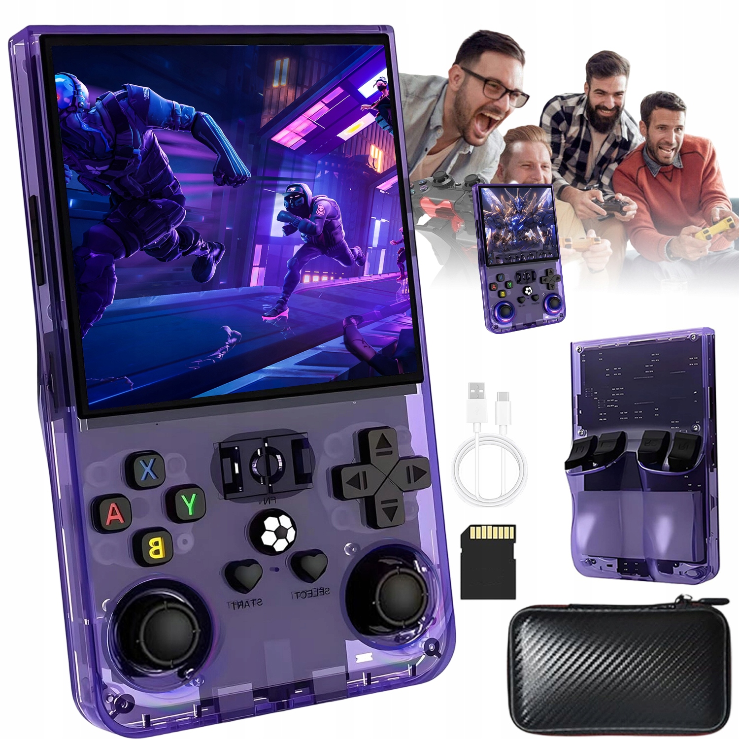 přenosná herní konzole v retro stylu s paměťovou kartou 64G 4'' Ips displejem