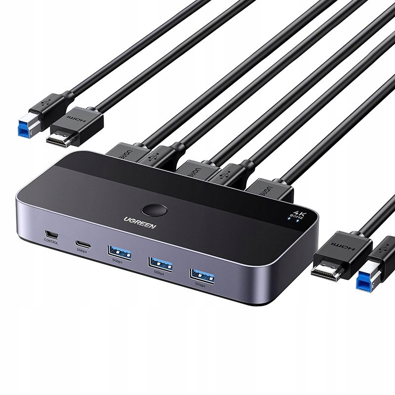 Przełącznik switch Hdmi 2.0 Ugreen CM664, Kvm, 2w1, 4K 60Hz