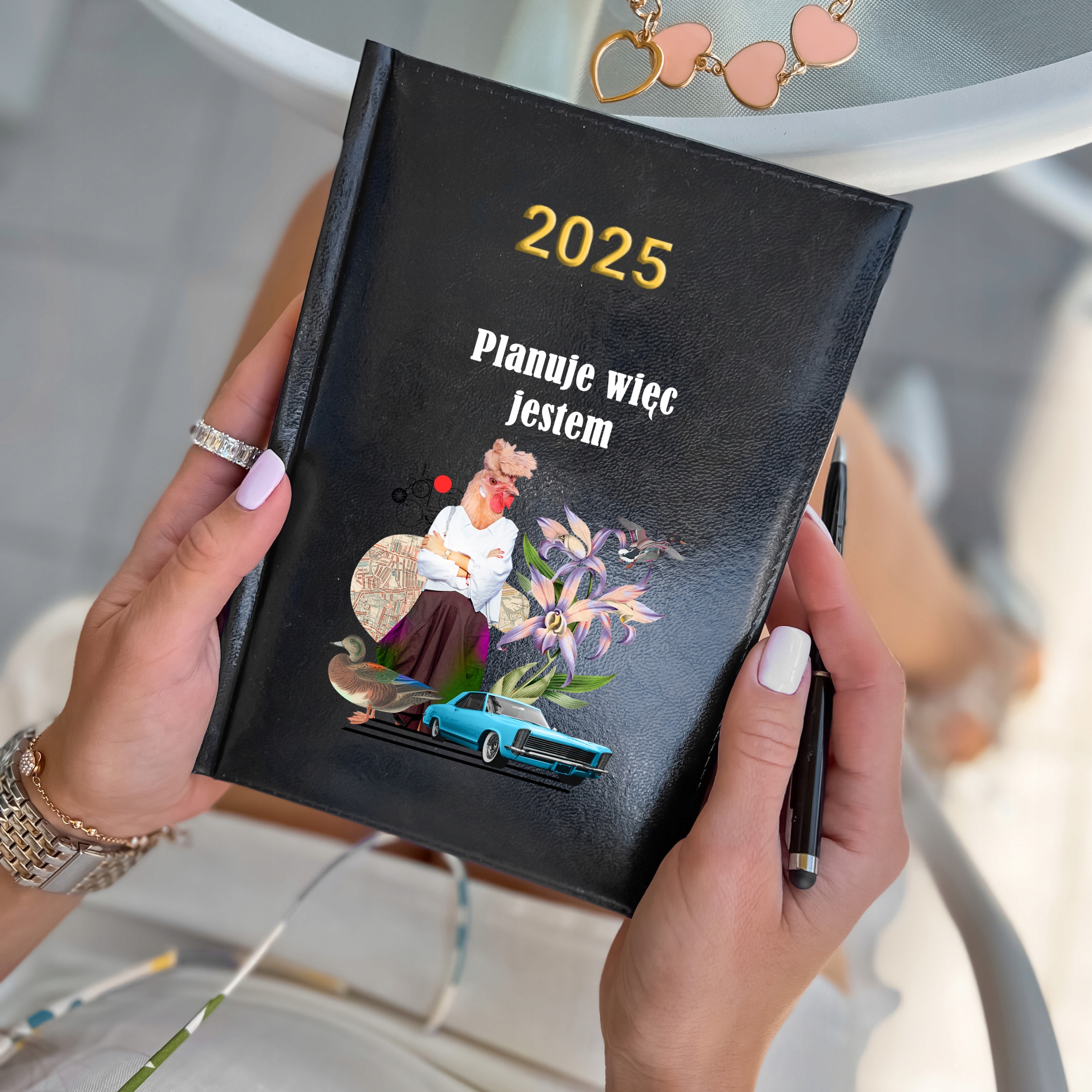 KALENDARZ 2025 CZARNY Planer Terminarz WSZYSTKI MAM ZAPLANOWANE Wzory Producent FunnyCase