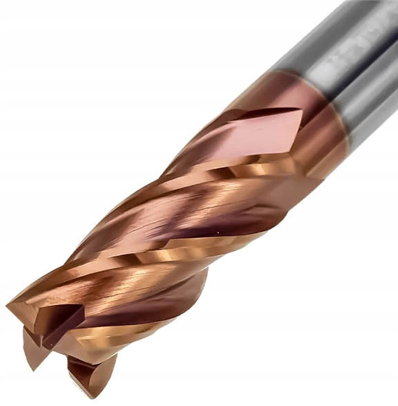 Frez węglikowy VHM Fi9mm 4pióra 55HRC TiSiN Kąt wierzchołkowy 35°