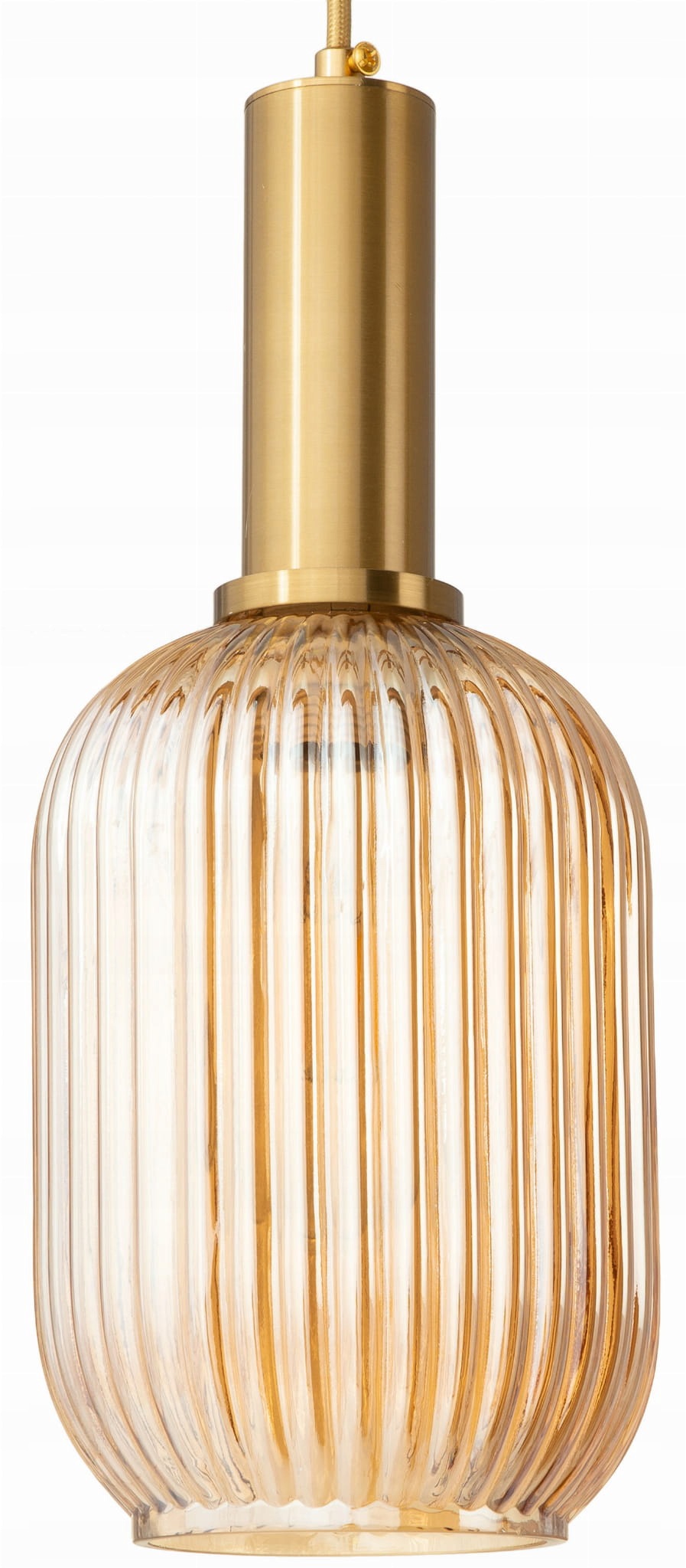 Závěsná lampa Moderna Lux Slim zlatá jantarová