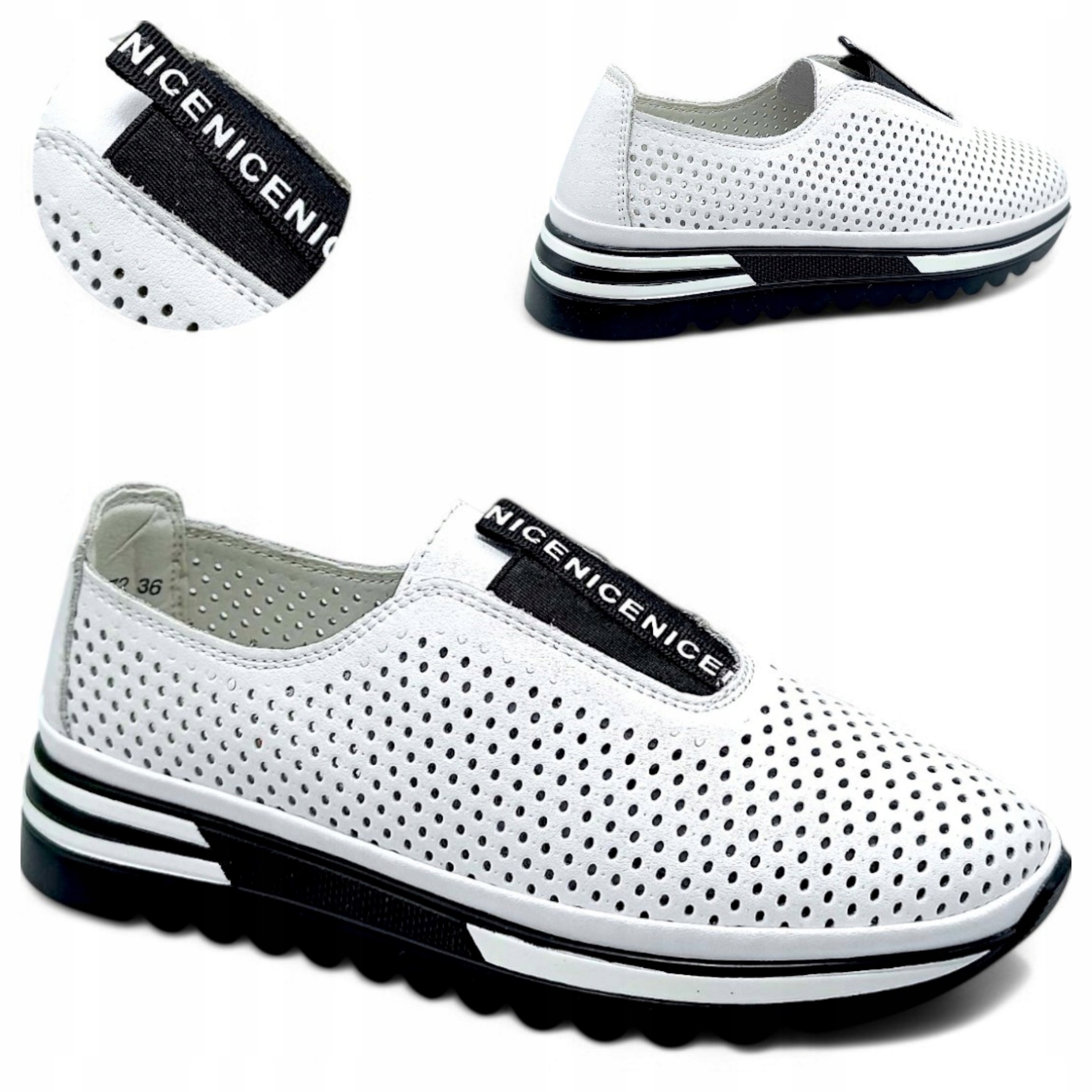 Dámské polobotky 37 Kožené Bílé Prodyšné Jarní Letní Módní Barski