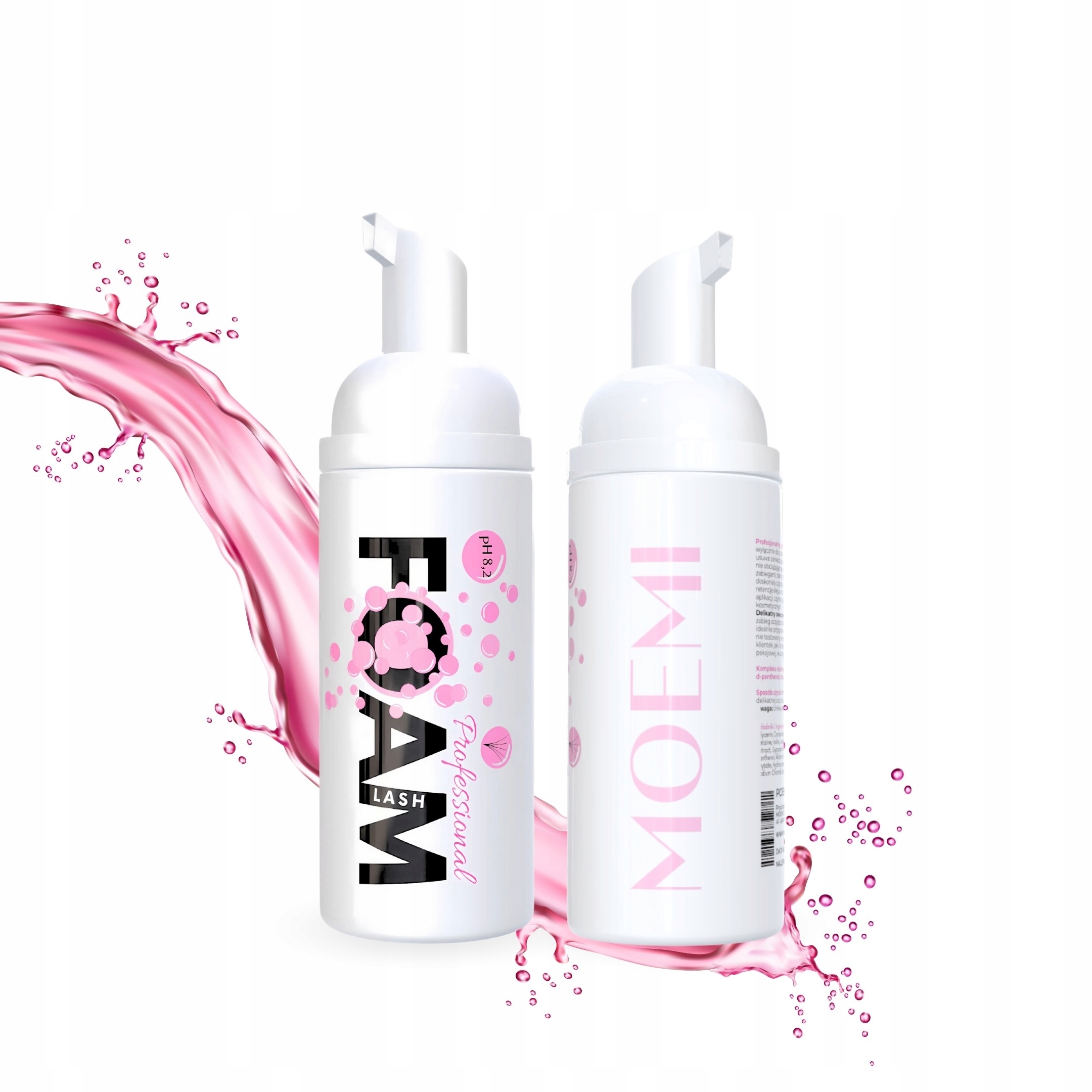 Pink Foam Moemi 100 ml Profesionální Šampon na prodlužování řas – pH 8,2