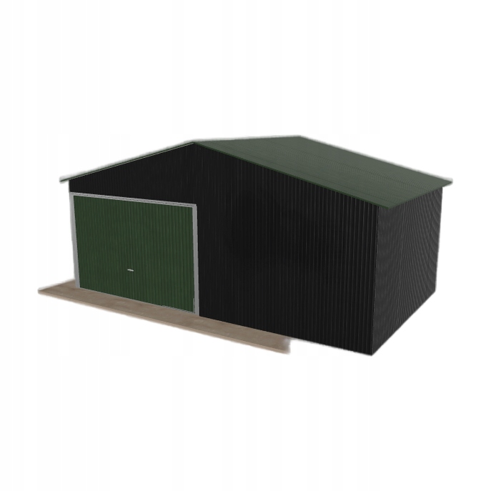 Plechová garáž 6x3.5 m, jednopolohová, dvouspádová, černá