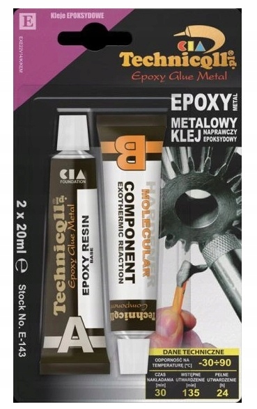KLEJ EPOKSYDOWY METALOWY 2x20ml Technicqll ŻELIWA