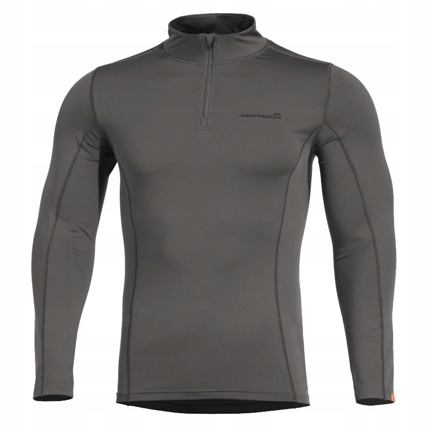 Koszulka termoaktywna męska Pentagon Pindos 1/2 Zip Szara M