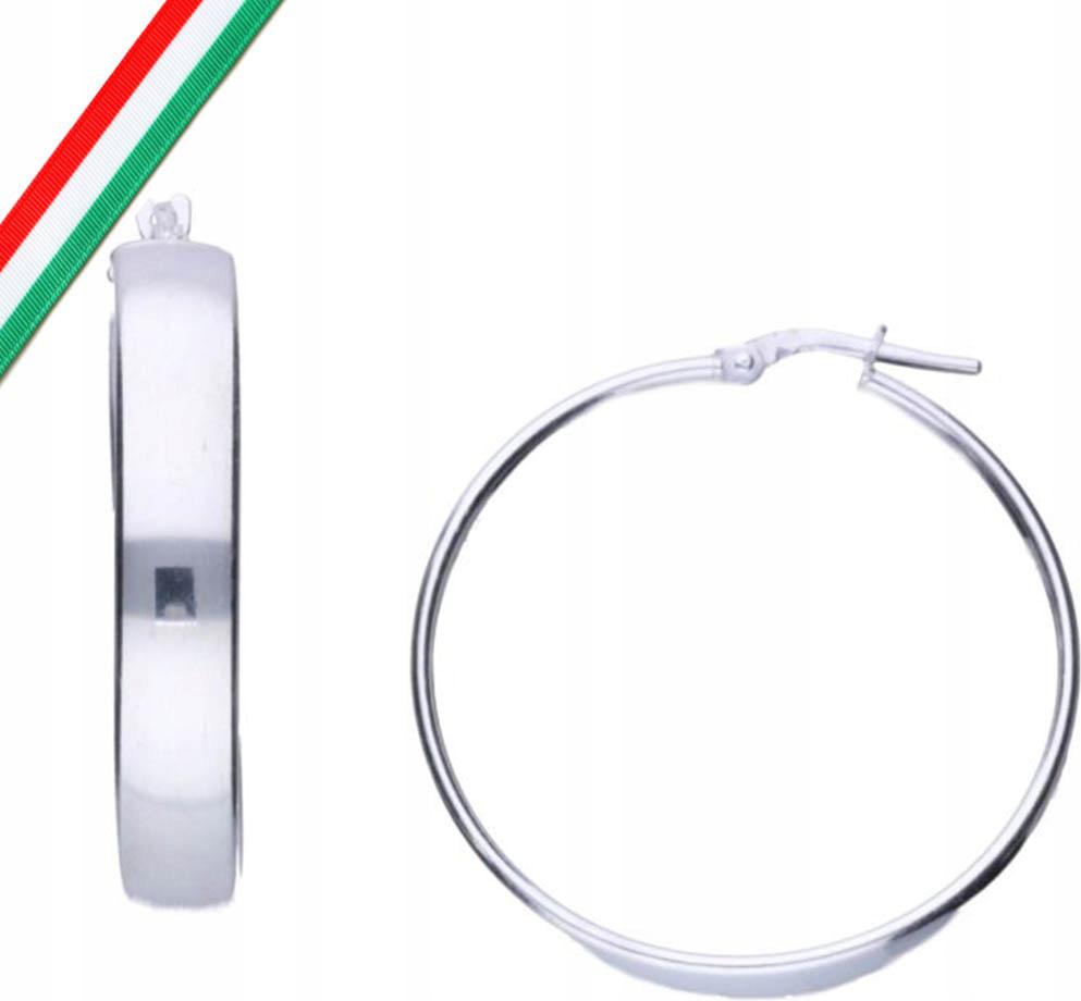 Stříbrné náušnice 925 moderní hladké široká kolečka stříbro jako dárek