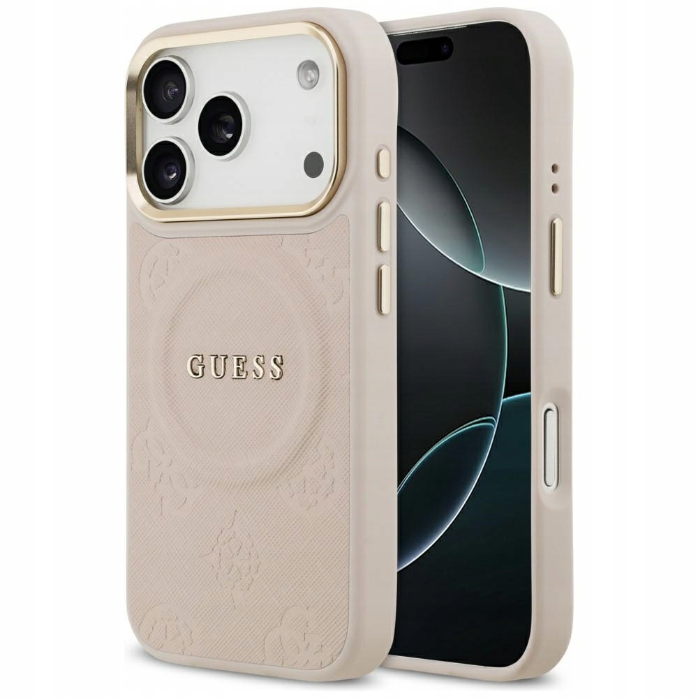 Etui Guess Peony Hot Stamp MagSafe na iPhone 17 Pro różowe Guess