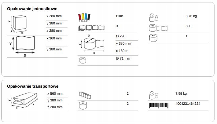 Чистячий засіб Katrin 464224 Classic Blue 500 XXL 190M