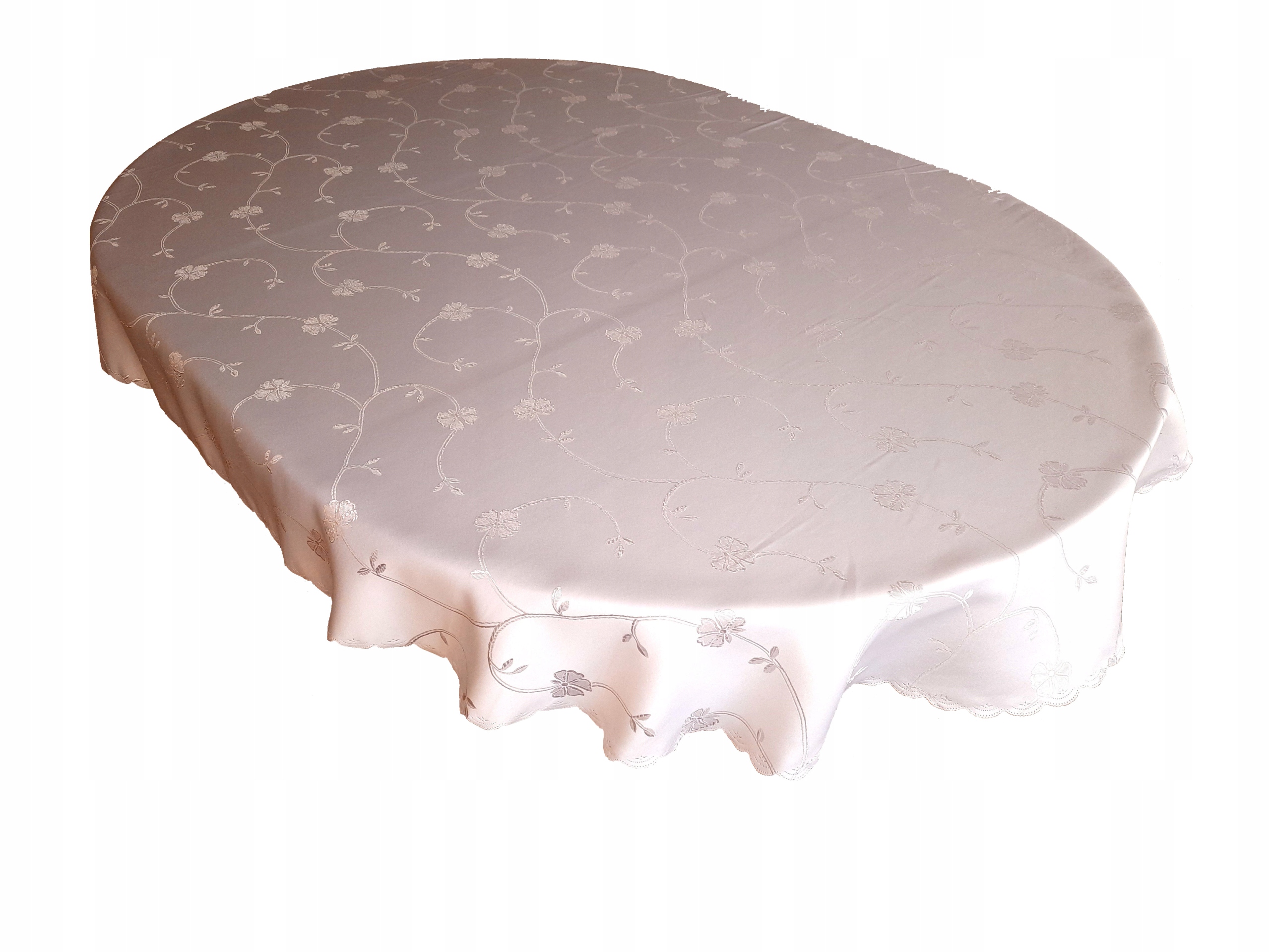 

Obrus Owalny Duży Kremowy 140/350 Gruby Materiał