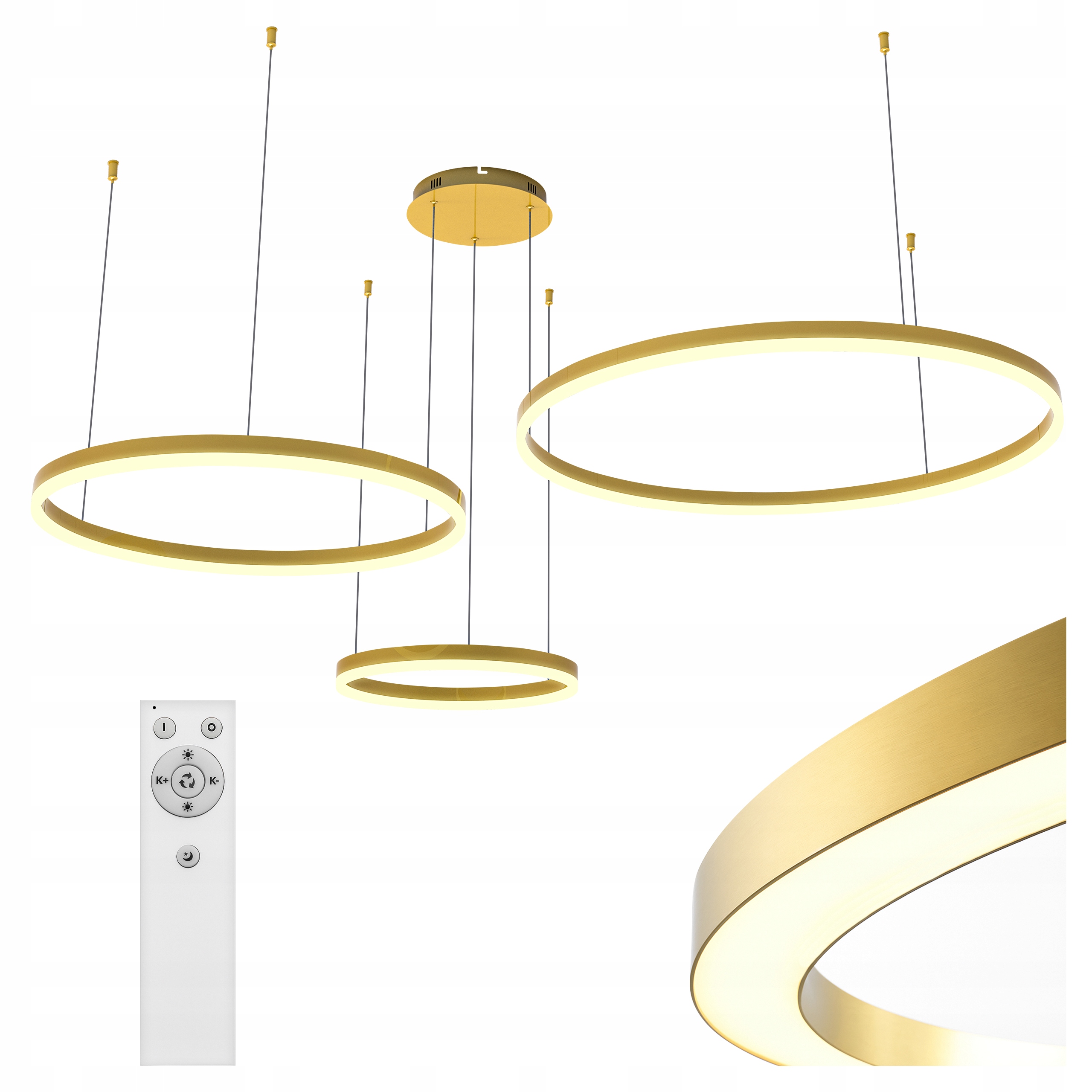 Led závesná lampa luster Ring 40/60/80 cm 3CCT 3000-6500K Xudo diaľkové ovládanie