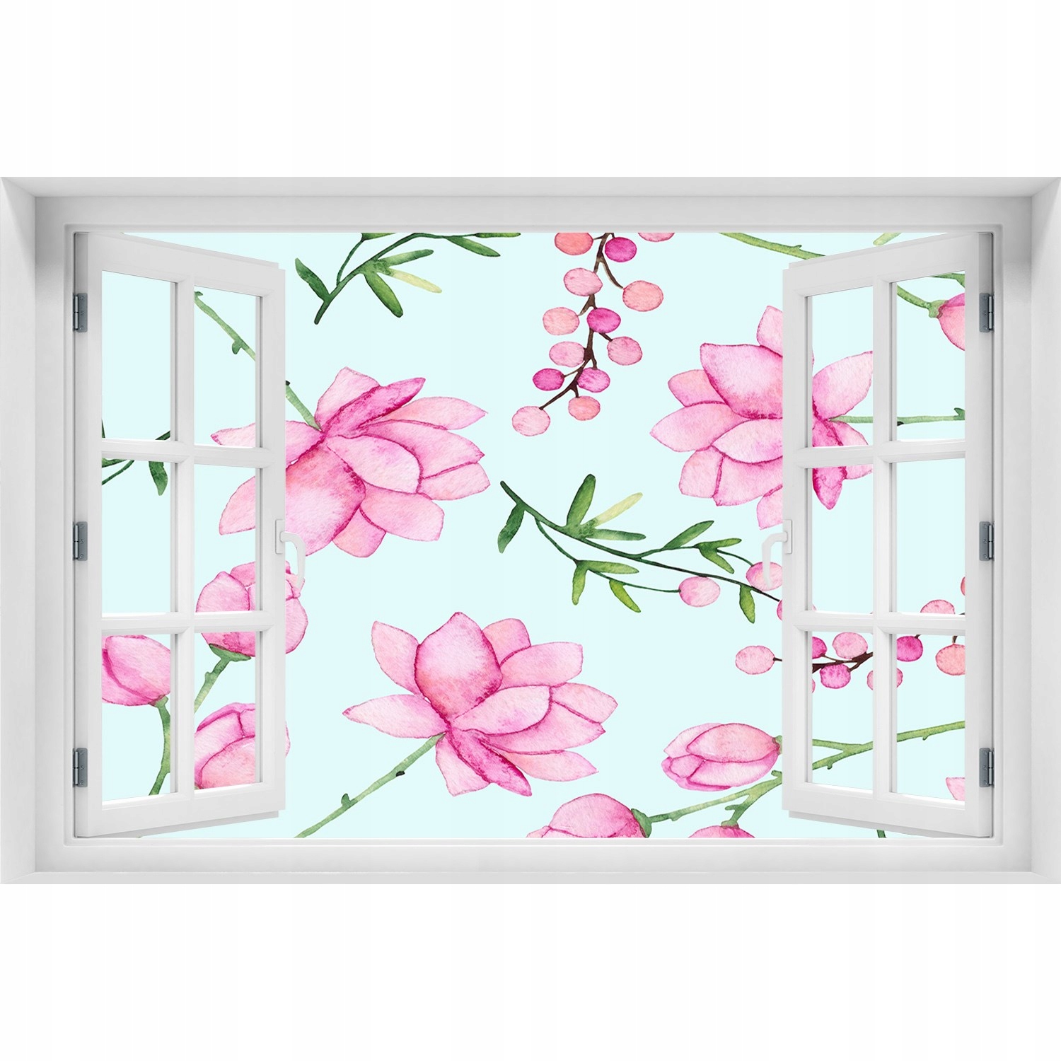 

3D Naklejka Samoprzylepna Kwiaty i jagody 90x60