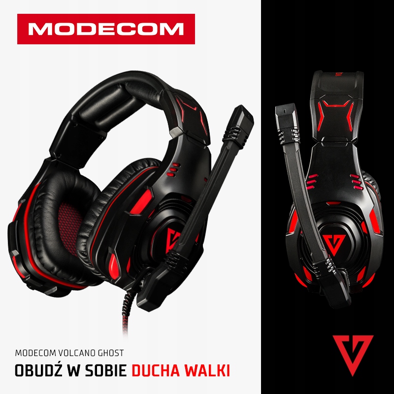 SŁUCHAWKI GAMINGOWE 7.1 Z MIKROFONEM NA PAŁĄKU MODECOM VOLCANO GHOST Rodzaj słuchawek nauszne