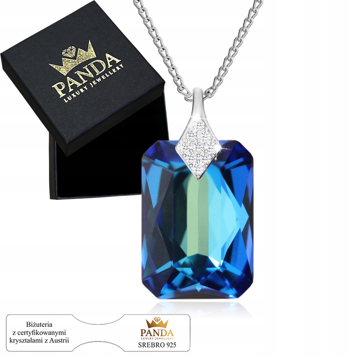 Stříbrný náhrdelník pro ženy Přívěsek Krystaly Řetízek Dárek pro maminku