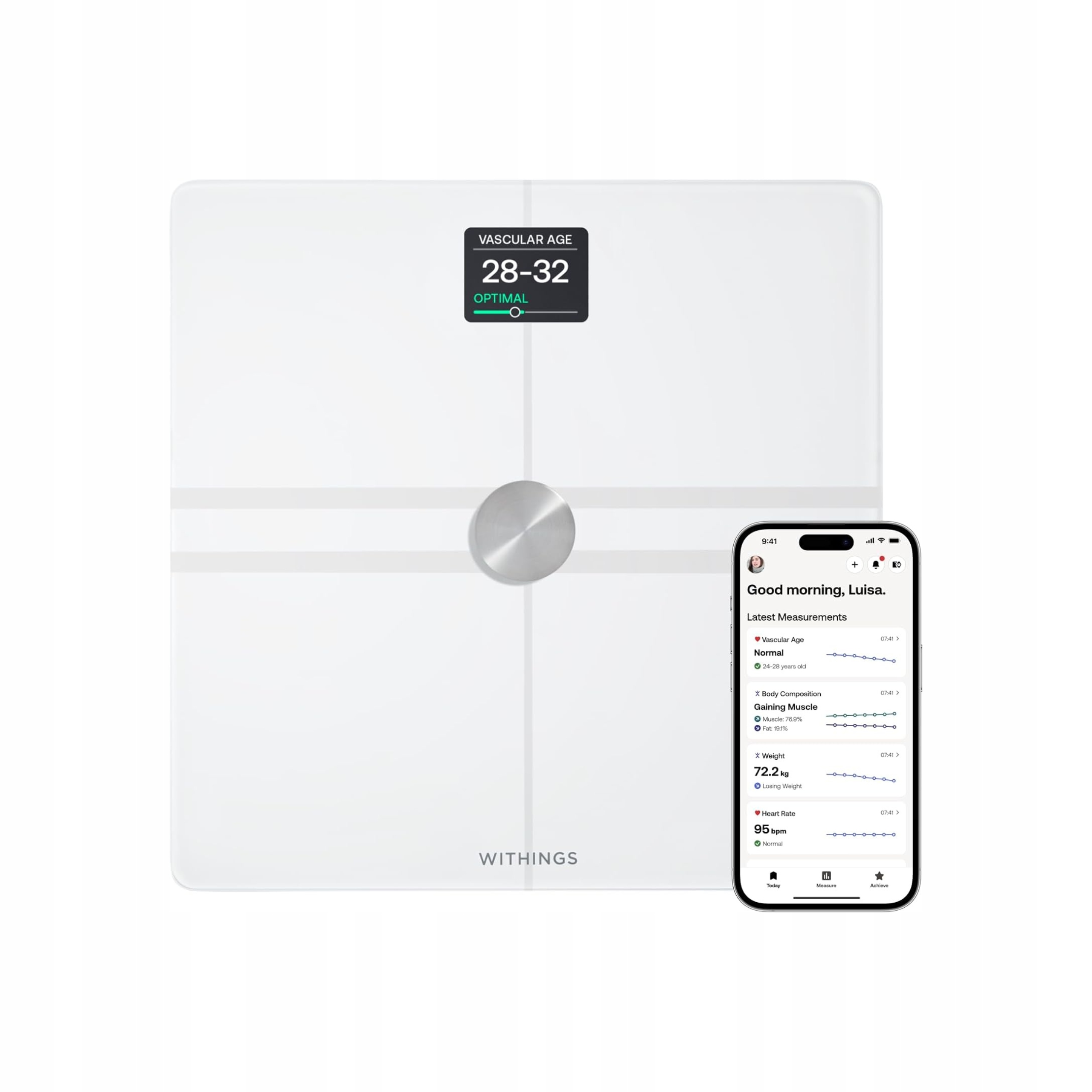 Inteligentní koupelnová váha Withings Body Comp Analýza složení těla Wi-Fi