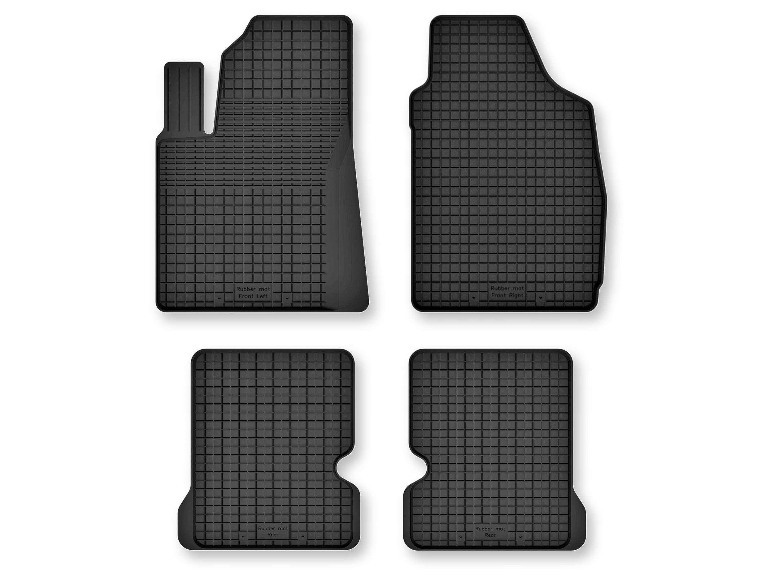 Dywaniki gumowe do Fiat Panda II 2002-2010 komplet 4 szt. bez stoperów