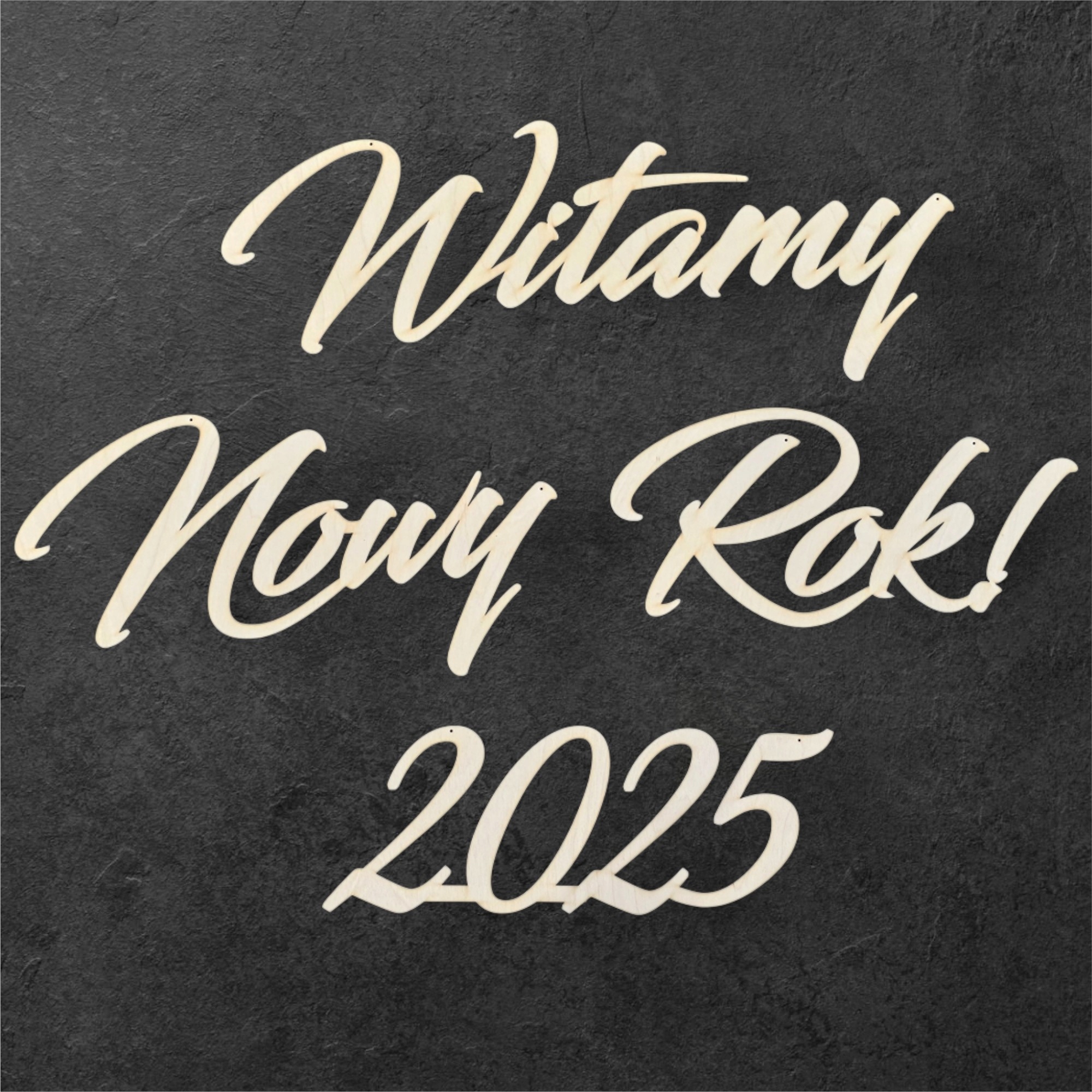 Velký nápis Vítejte Nový rok 2026 k zavěšení vánoční dekorace dřevo