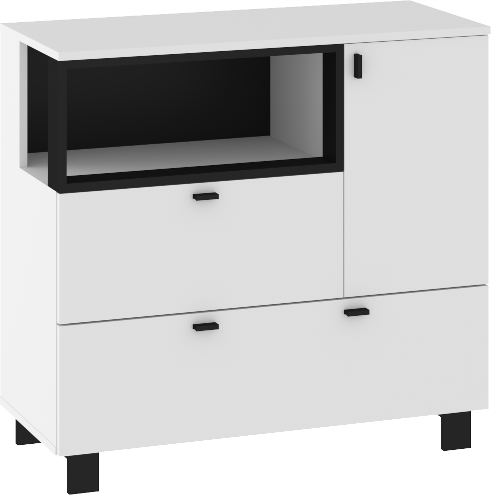 Meble VEGAS M2 ZESTAW do salonu dąb białe czarne Liczba elementów w zestawie 5