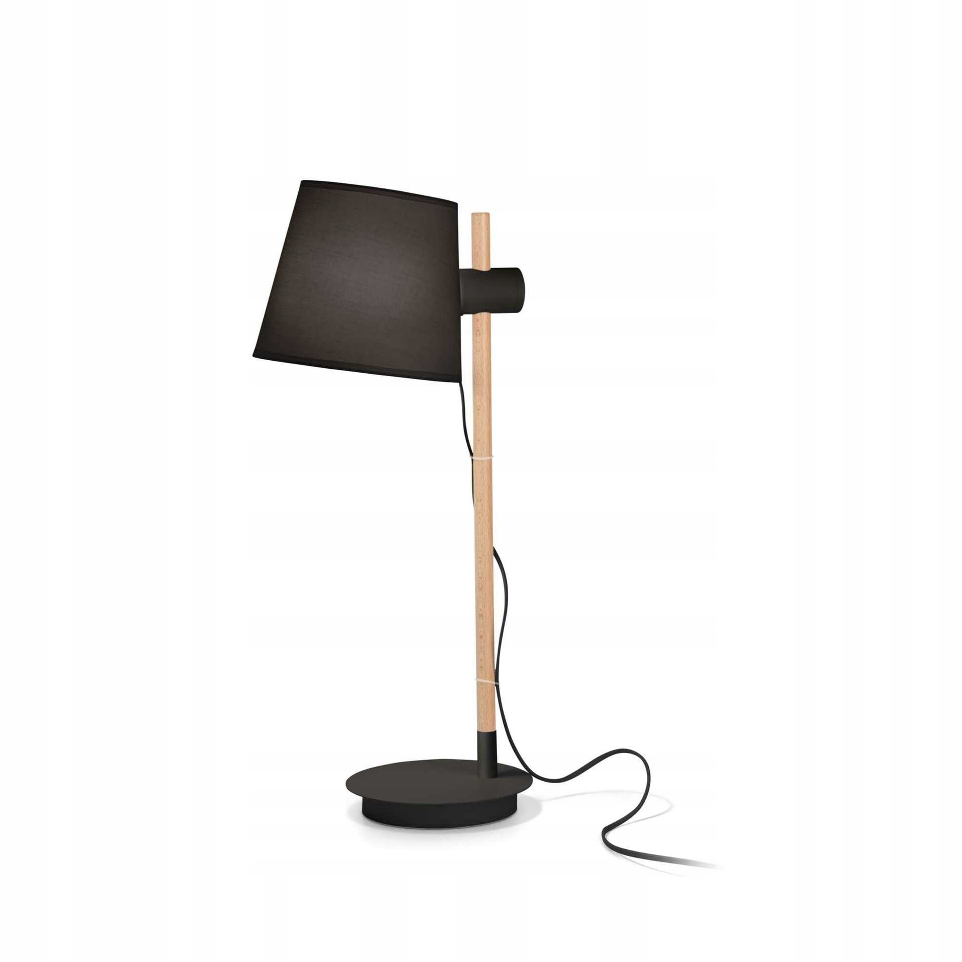 Stolová lampa Ideal Lux Axel E27 čierna/drevo 60W 66cm
