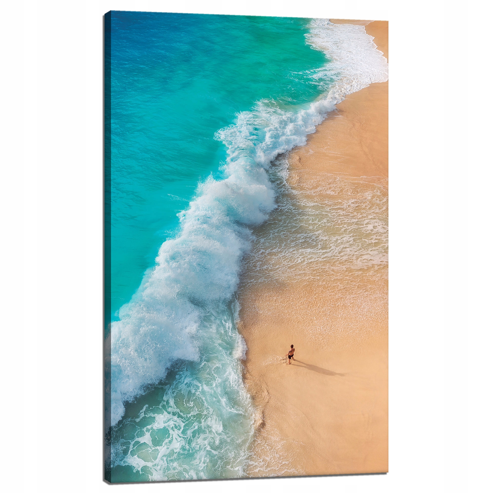 Obraz na plátně Muž na pláži Vlny Voda Slunce 60x100 cm