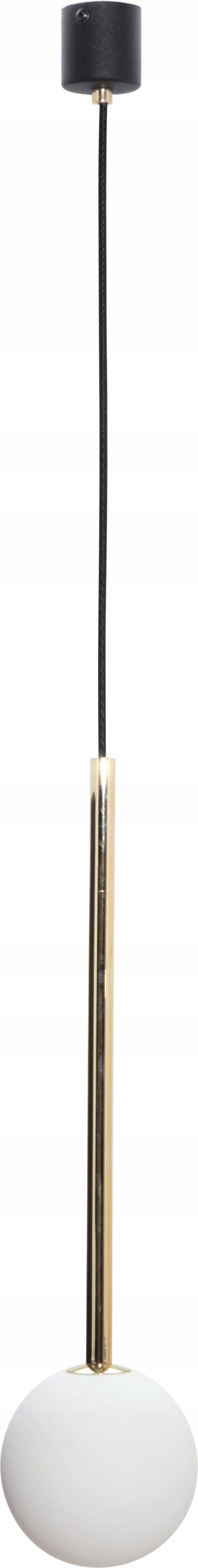 Zlatá závesná lampa s bielou guľou Ali, 1xG9, kov-sklo, Zuma Line