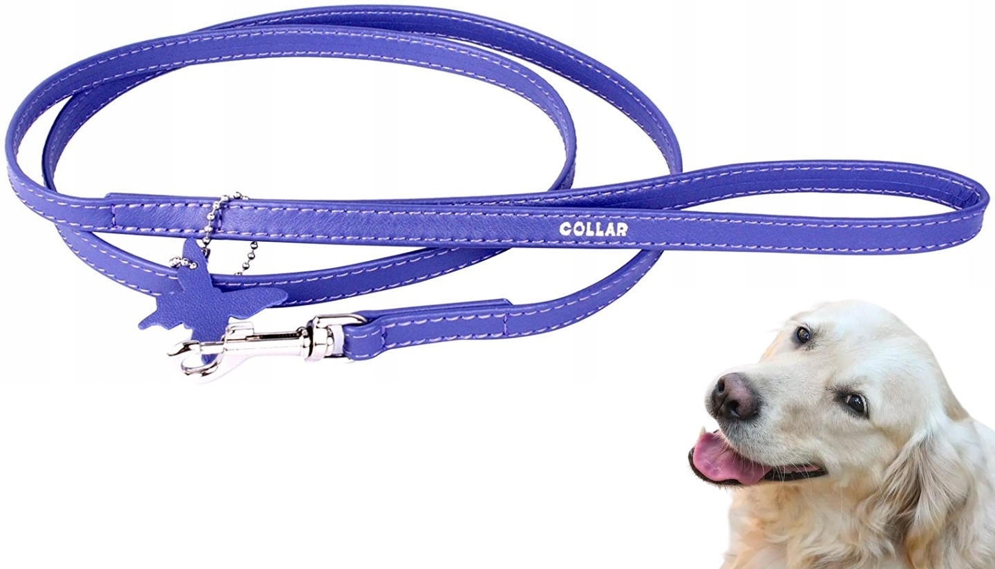 Vodítko Pro Psa Z Kůže Waudog Collar 122 CM/18 MM Fialová