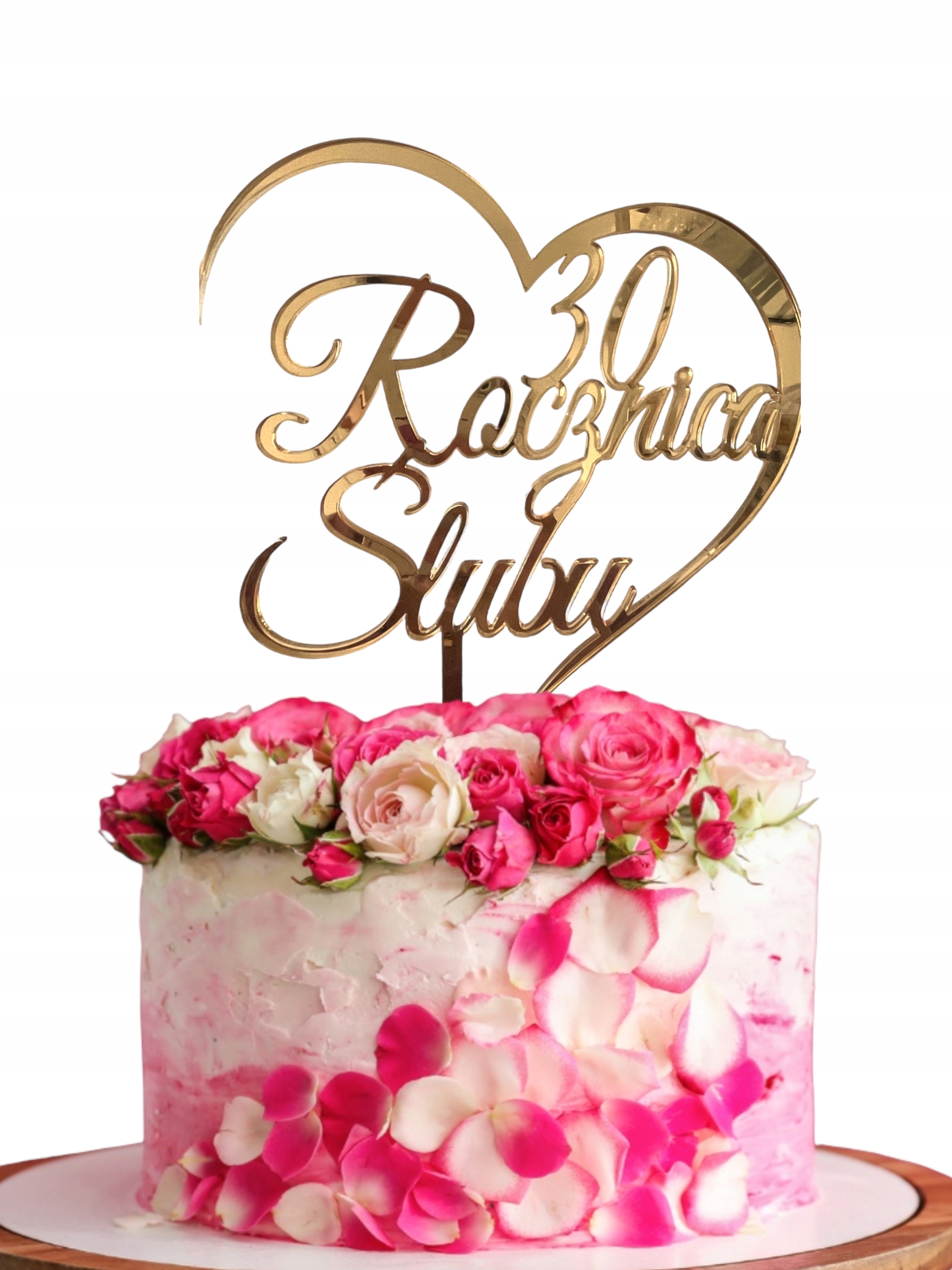 TOPPER NA TORT ROCZNICA ŚLUBU toper rocznice 30 40 50 60 zloty PLEXI