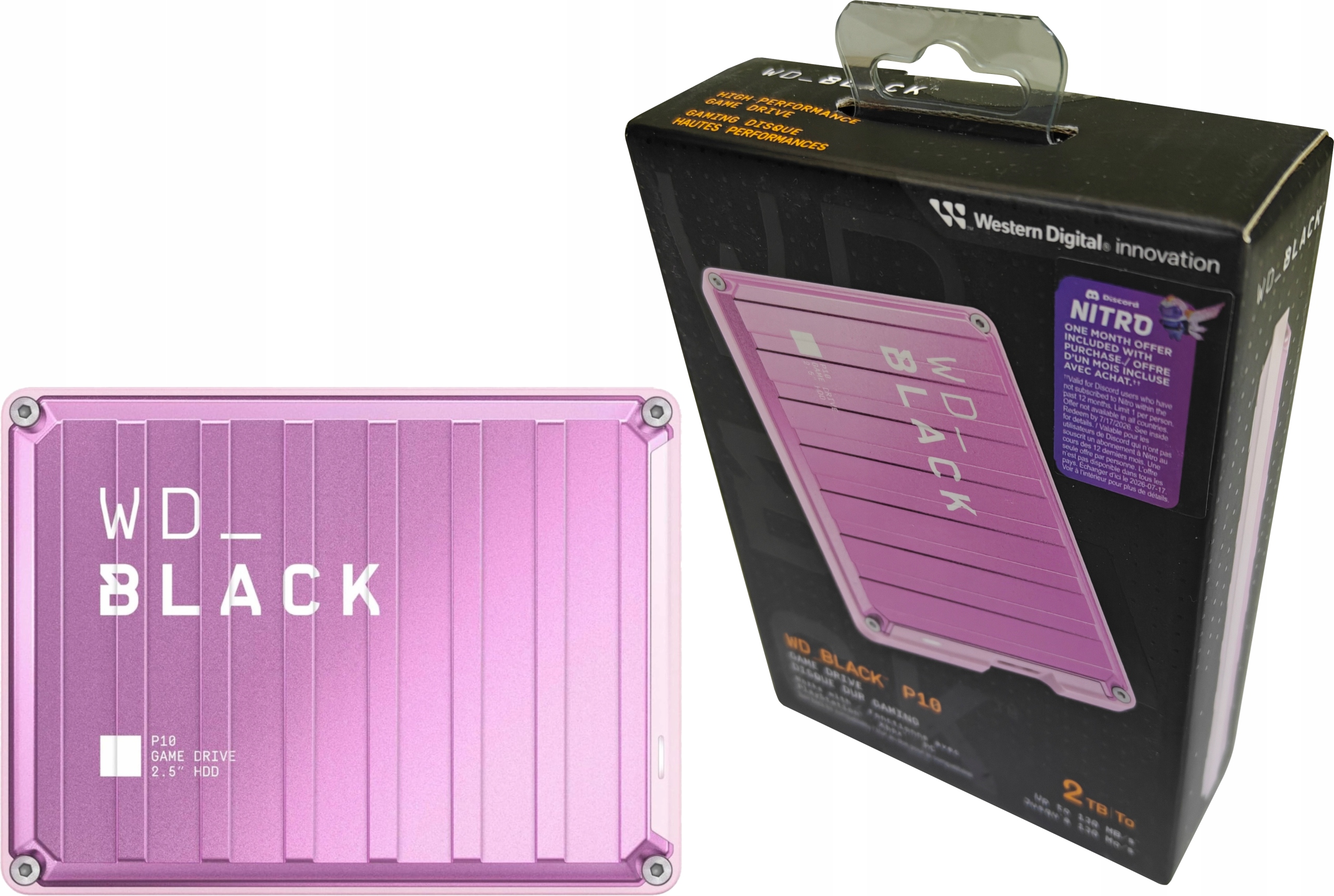 Zewnętrzny Dysk Hdd Wd Black P10 Game Drive 2TB Usb 3.2 Gen 1 Pink Różowy