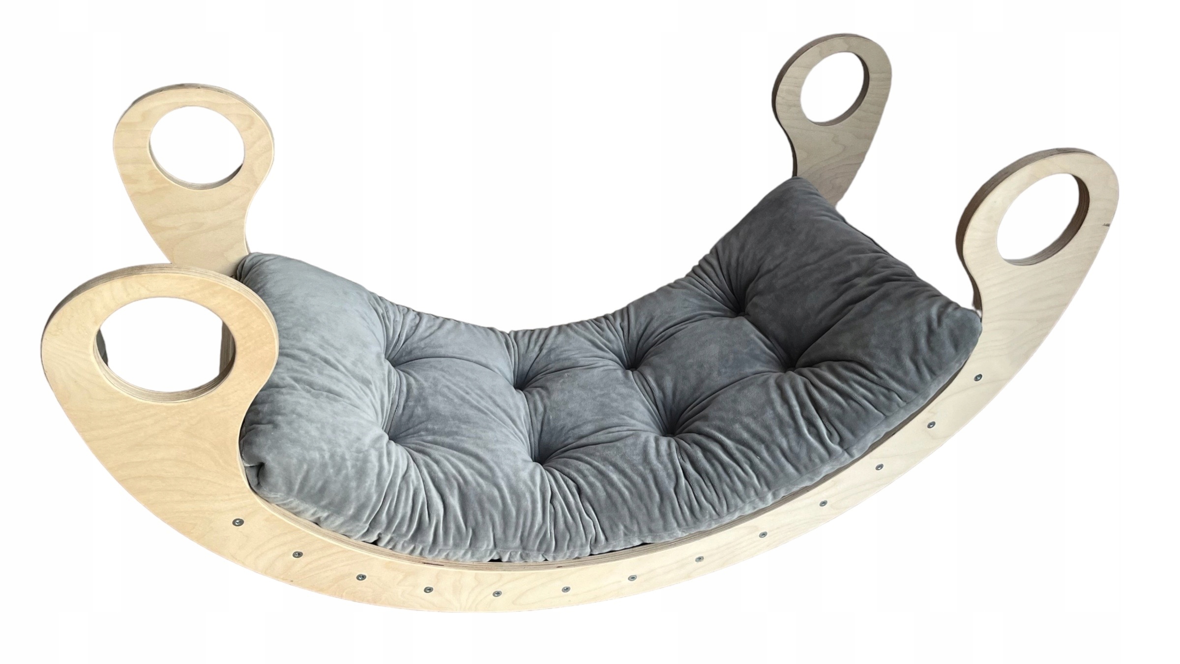 Poduszka na bujak welurowa Montessori Grafit dziecięca S