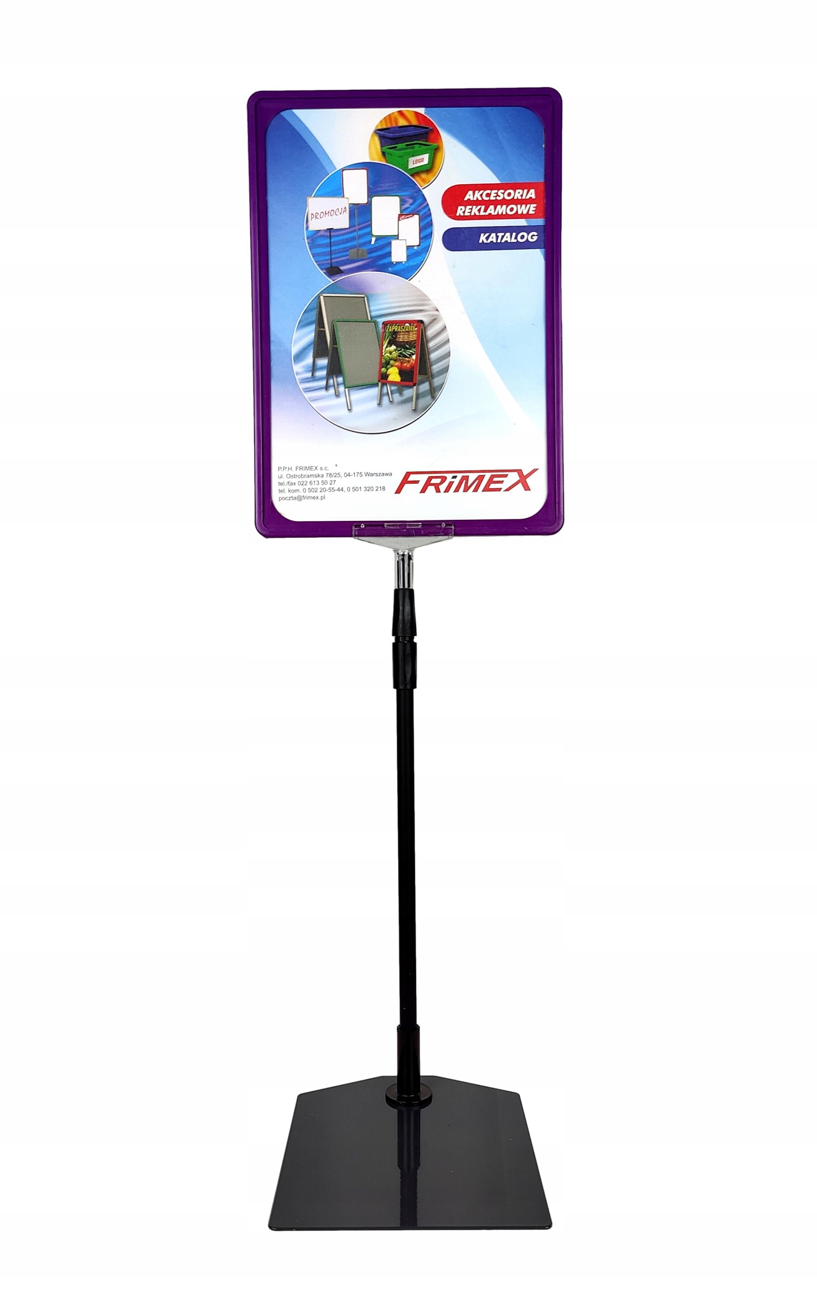 

Stojak reklamowy teleskopowy 60cm z ramką A4 Cf