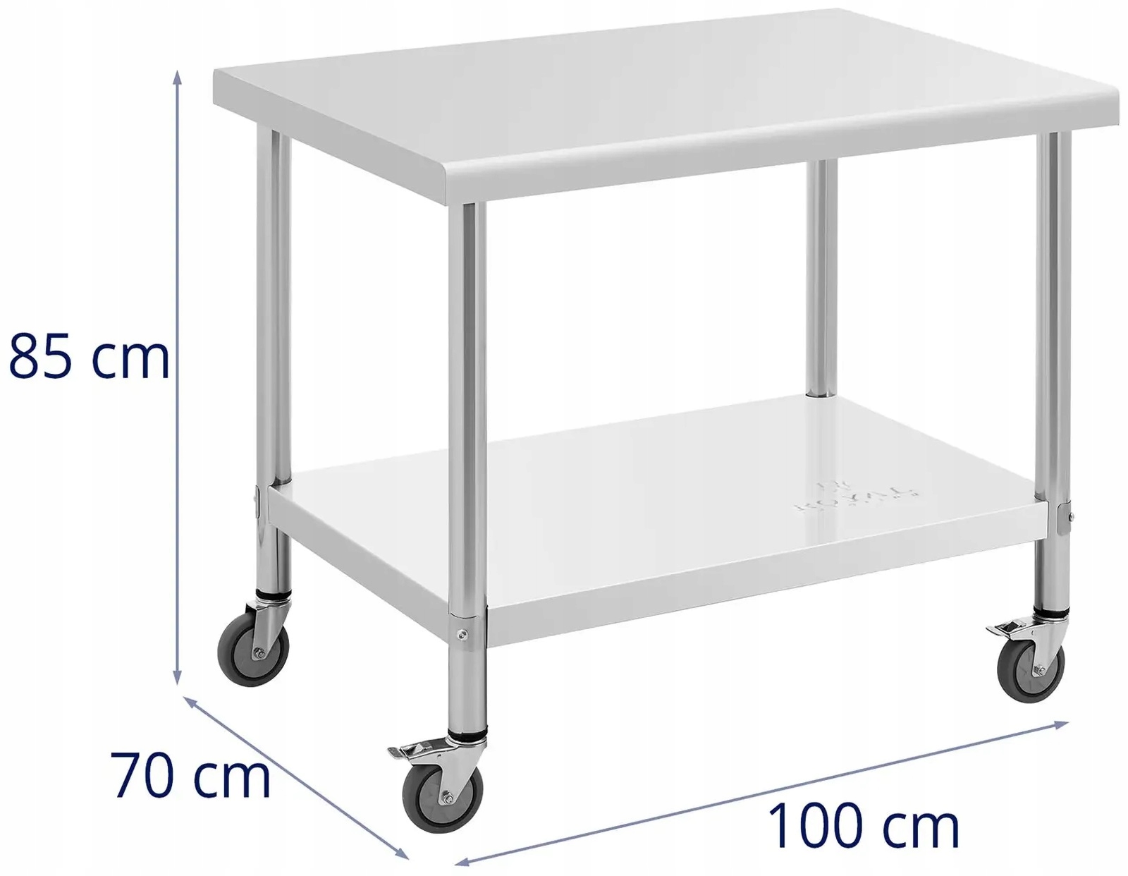 Stół na kółkach 70 x 100 cm - 155 kg ROYAL CATERING RCAT-100/70-W 10012803