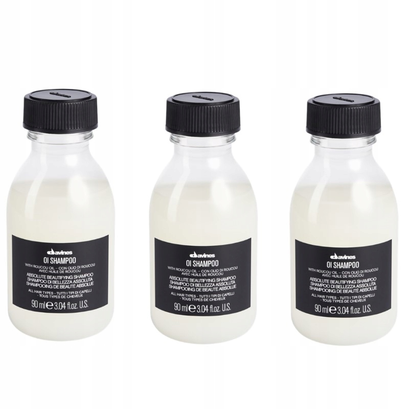 Davines Oi Oil šampon 3x 90 ml pro hydrataci a regeneraci vlasů